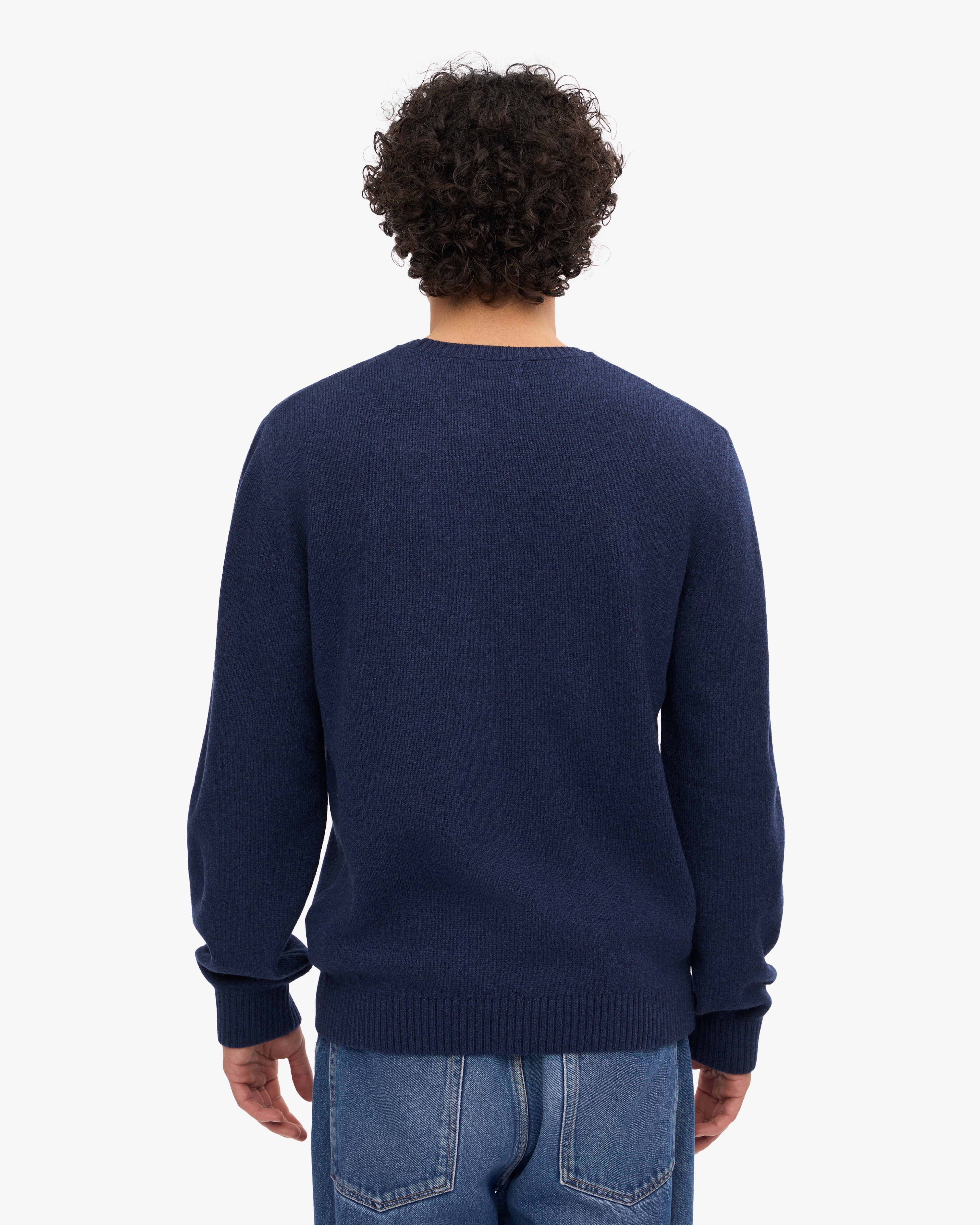 Classic Merino Wool Crew - Marine Blue