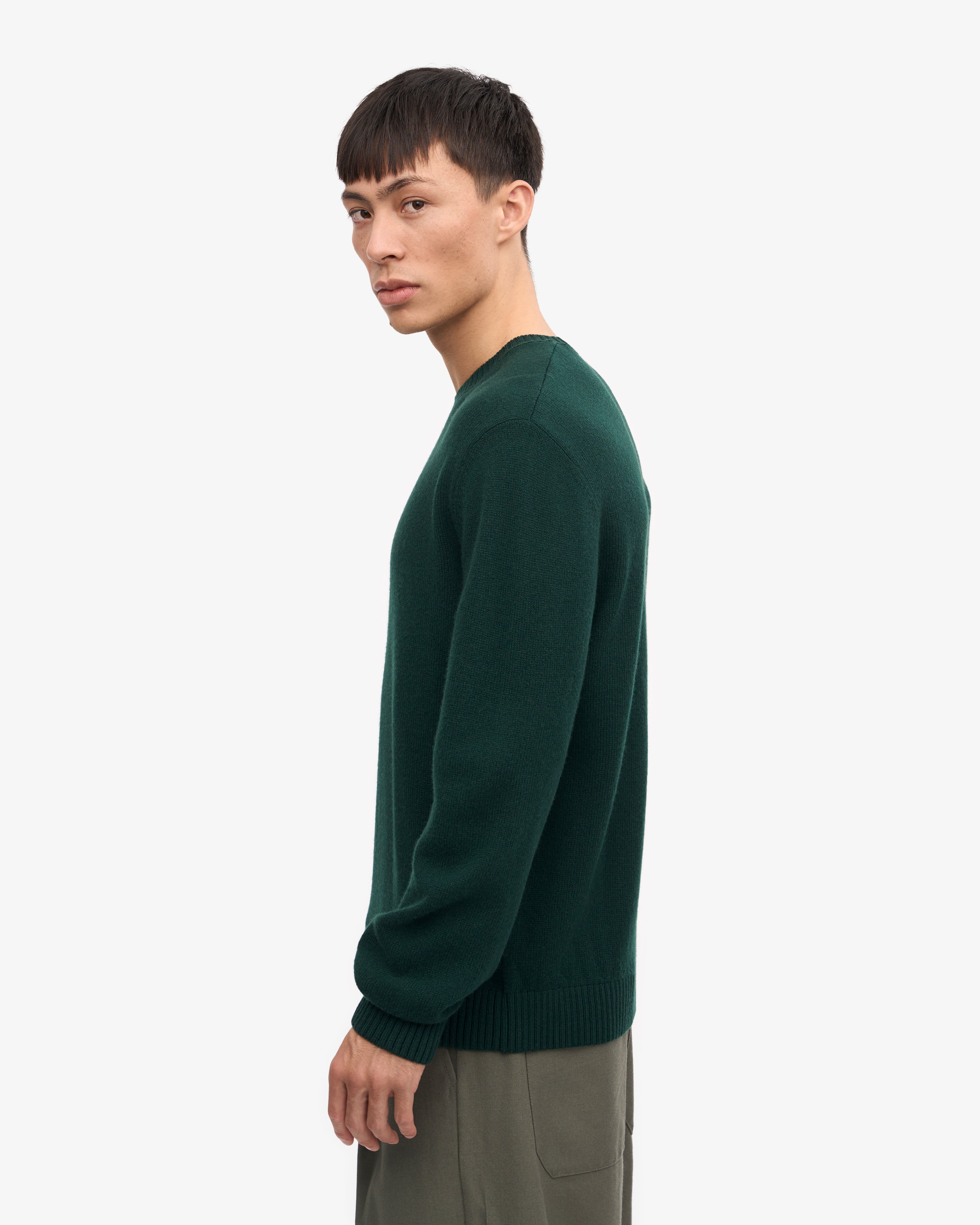 Classic Merino Wool Crew - Emerald Green