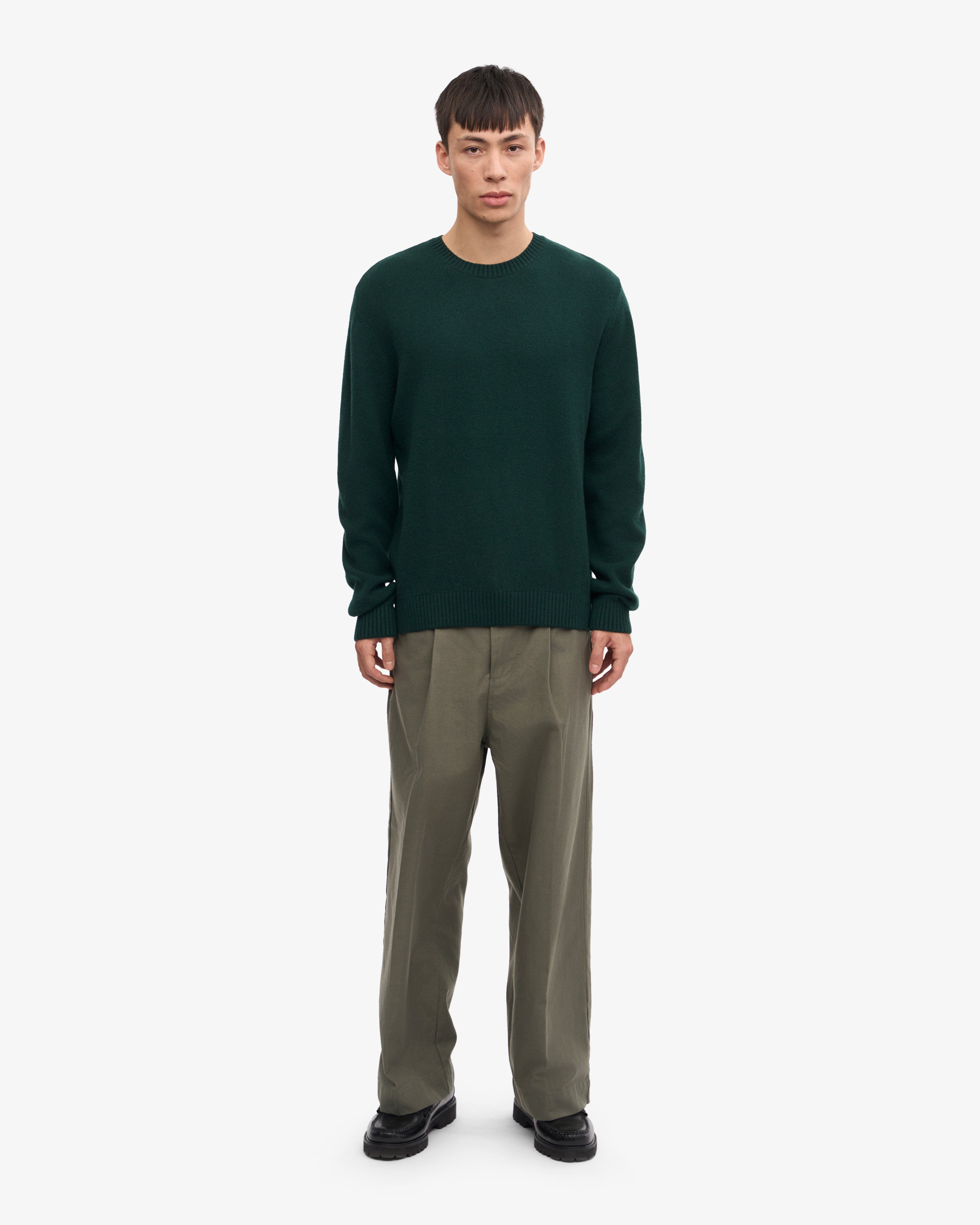 Classic Merino Wool Crew - Emerald Green