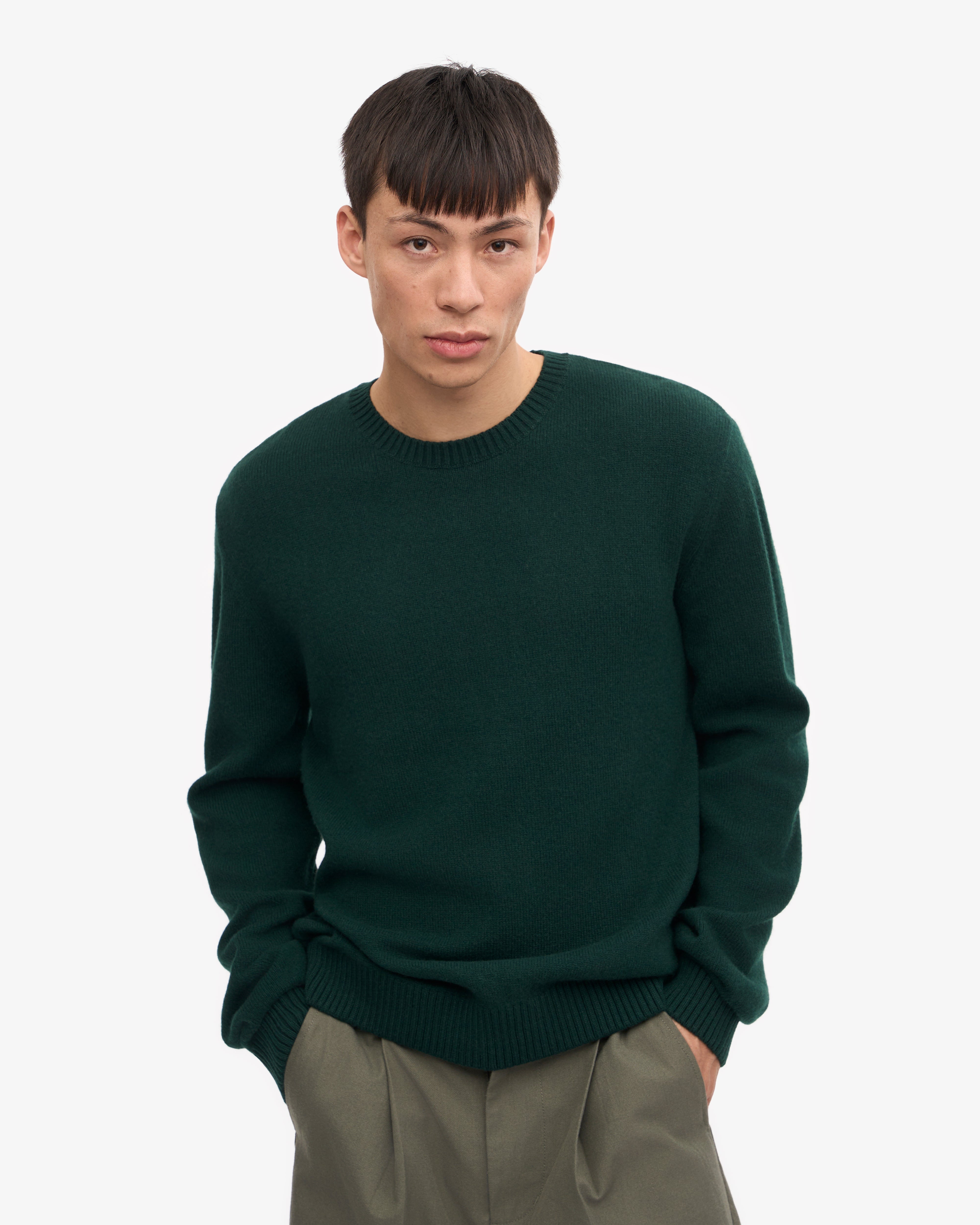 Classic Merino Wool Crew - Emerald Green