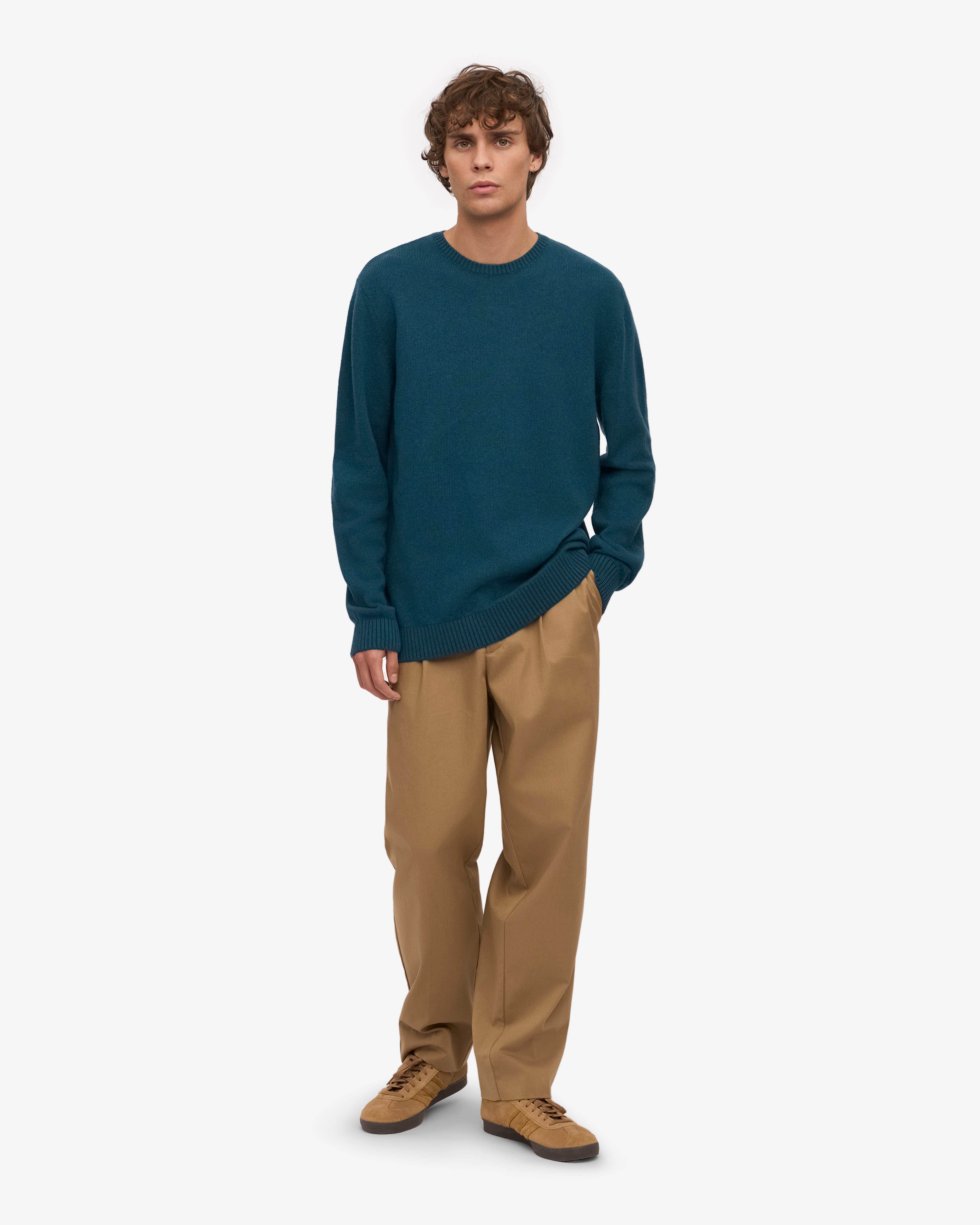 Classic Merino Wool Crew - Ocean Green
