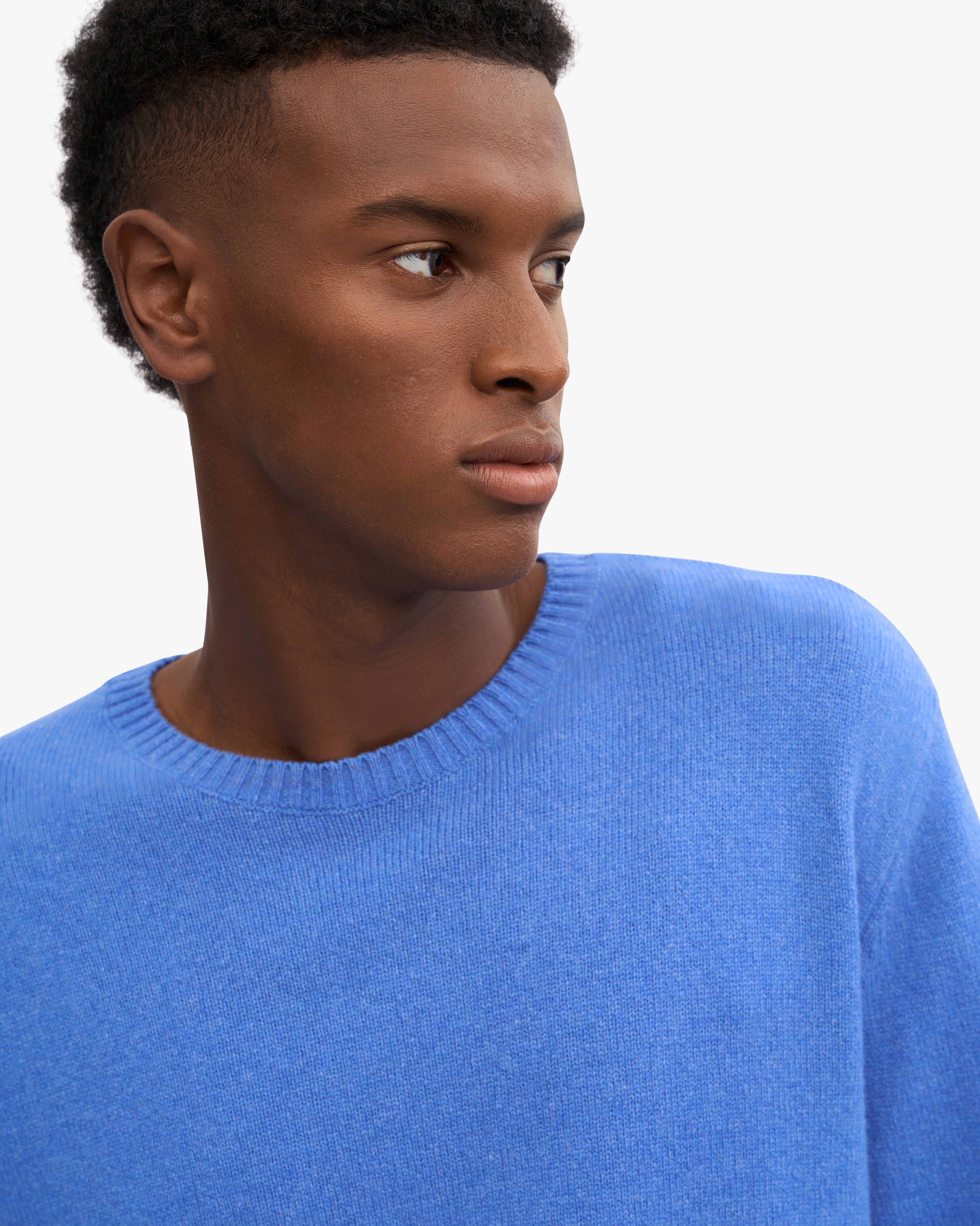 Classic Merino Wool Crew - Pacific Blue