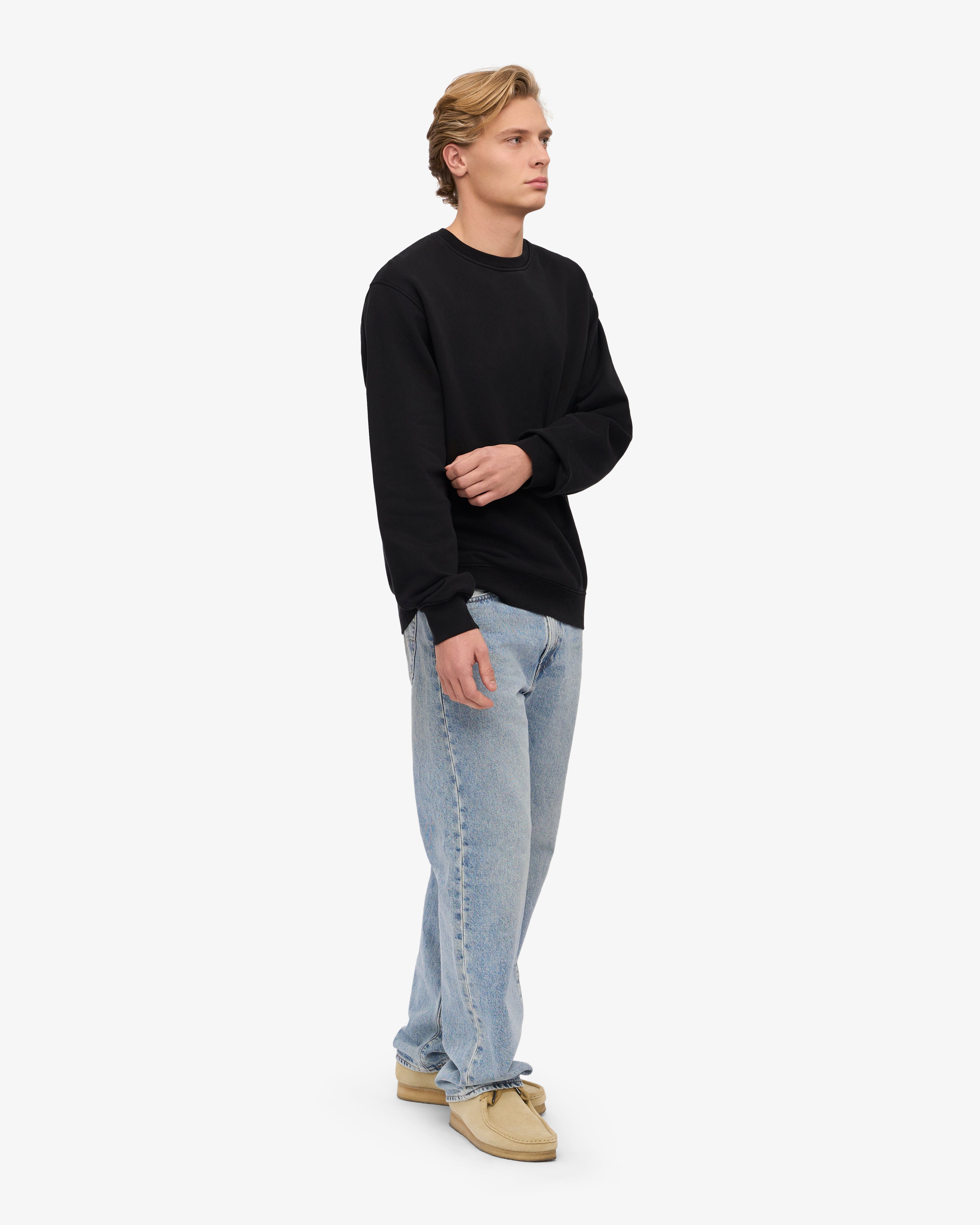 Classic Organic Crew - Deep Black XS