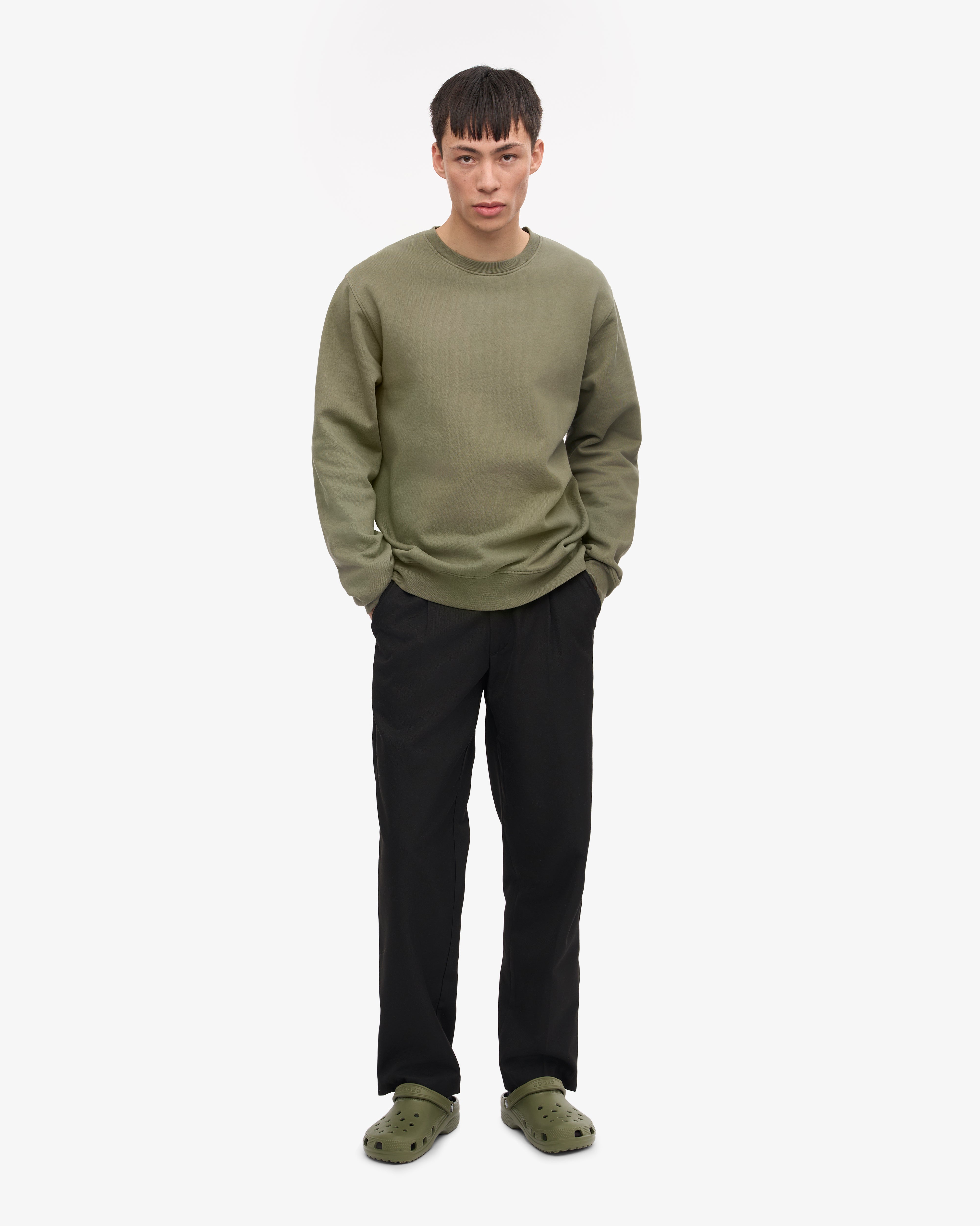 Classic Organic Crew - Dusty Olive XS