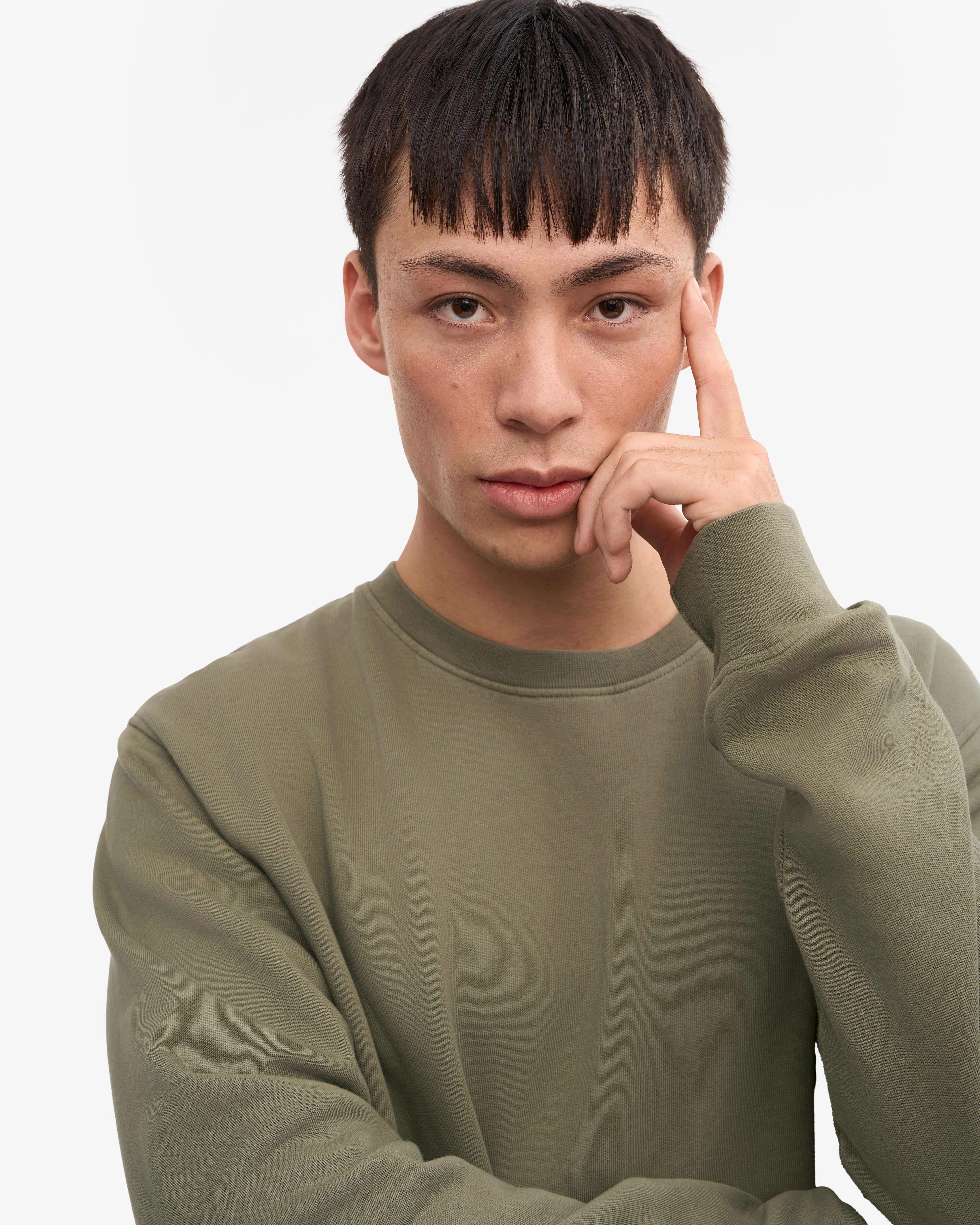 Classic Organic Crew - Dusty Olive XS