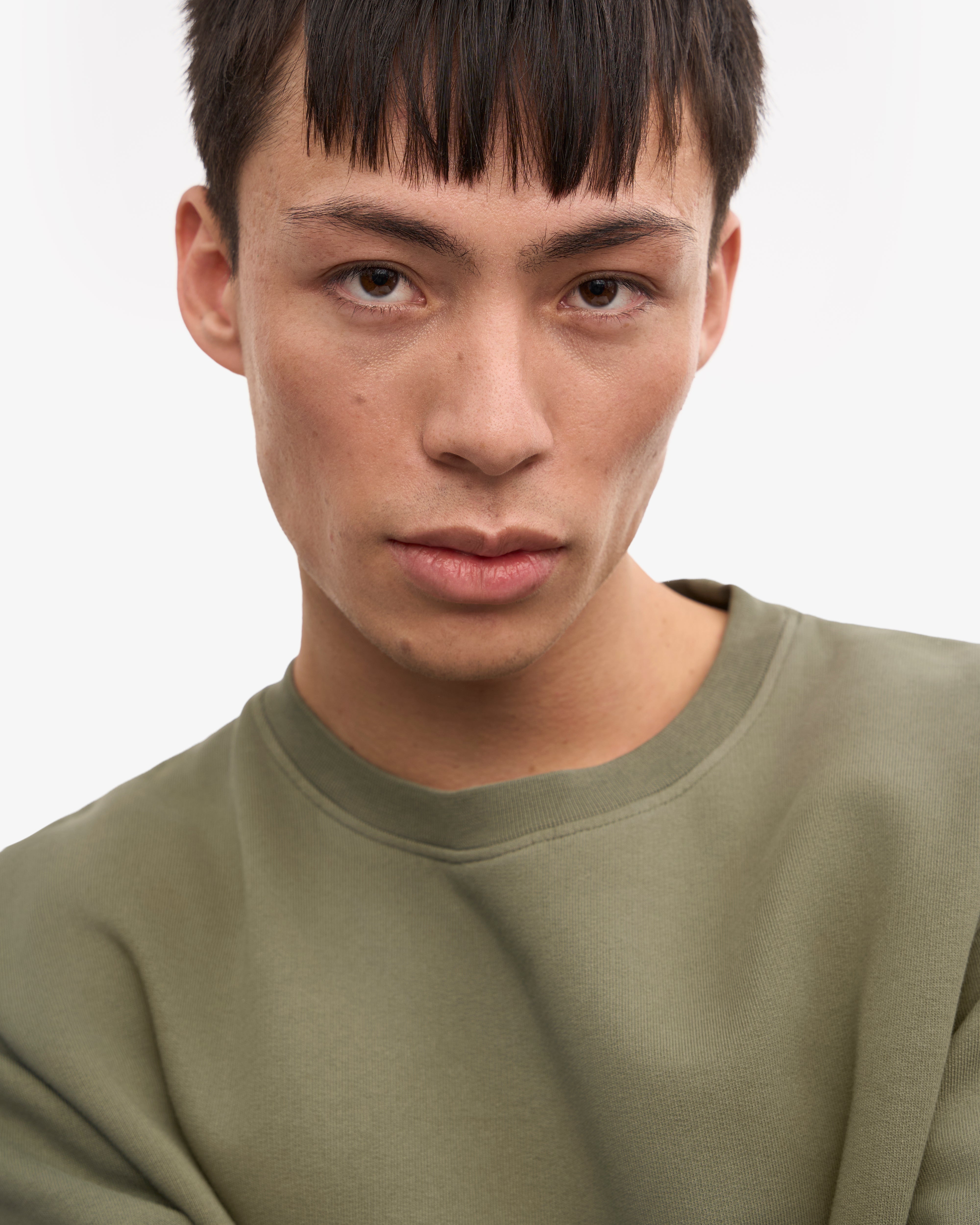 Classic Organic Crew - Dusty Olive XS