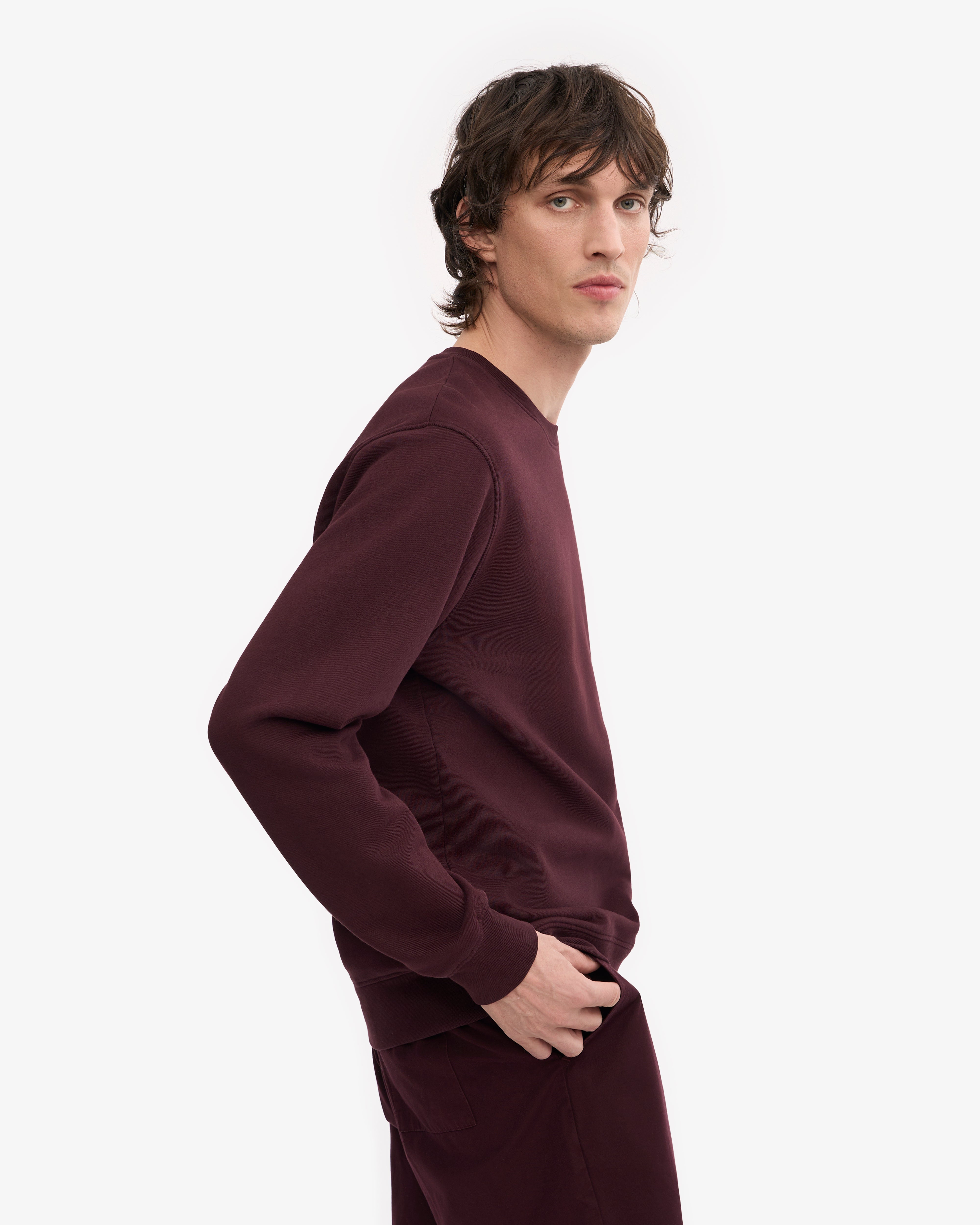 Classic Organic Crew - Oxblood Red XS