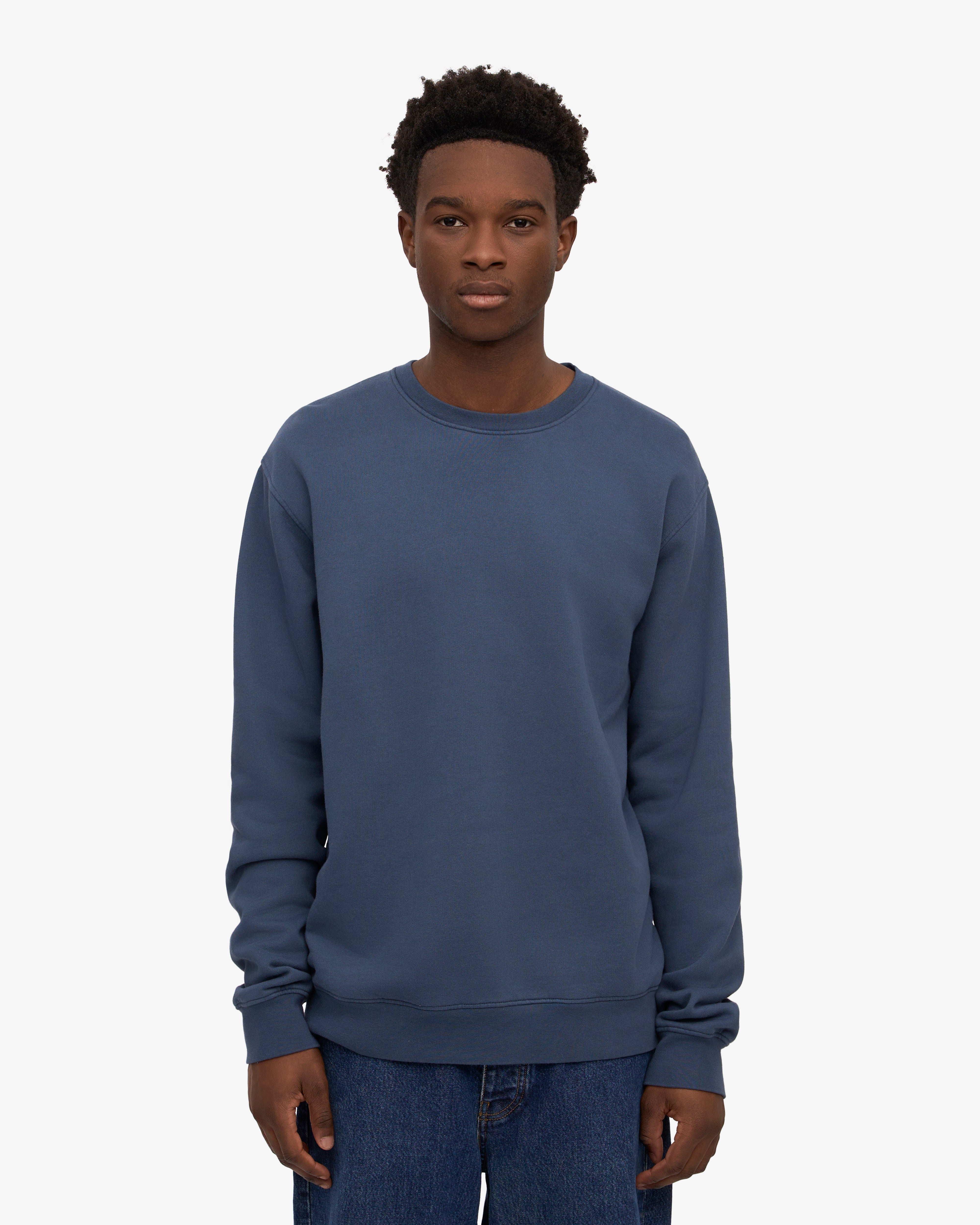 Classic Organic Crew - Petrol Blue XS