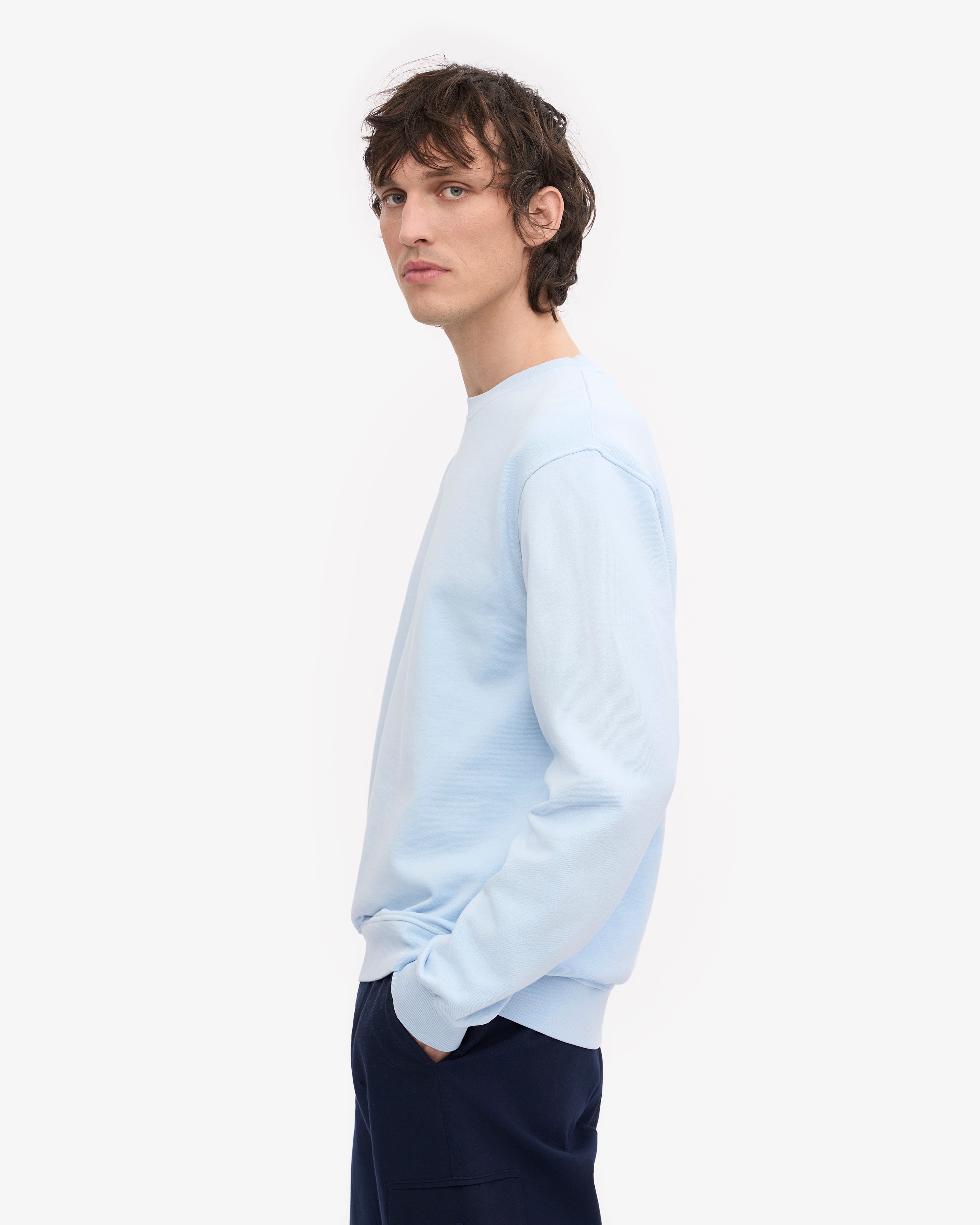 Classic Organic Crew - Polar Blue XS