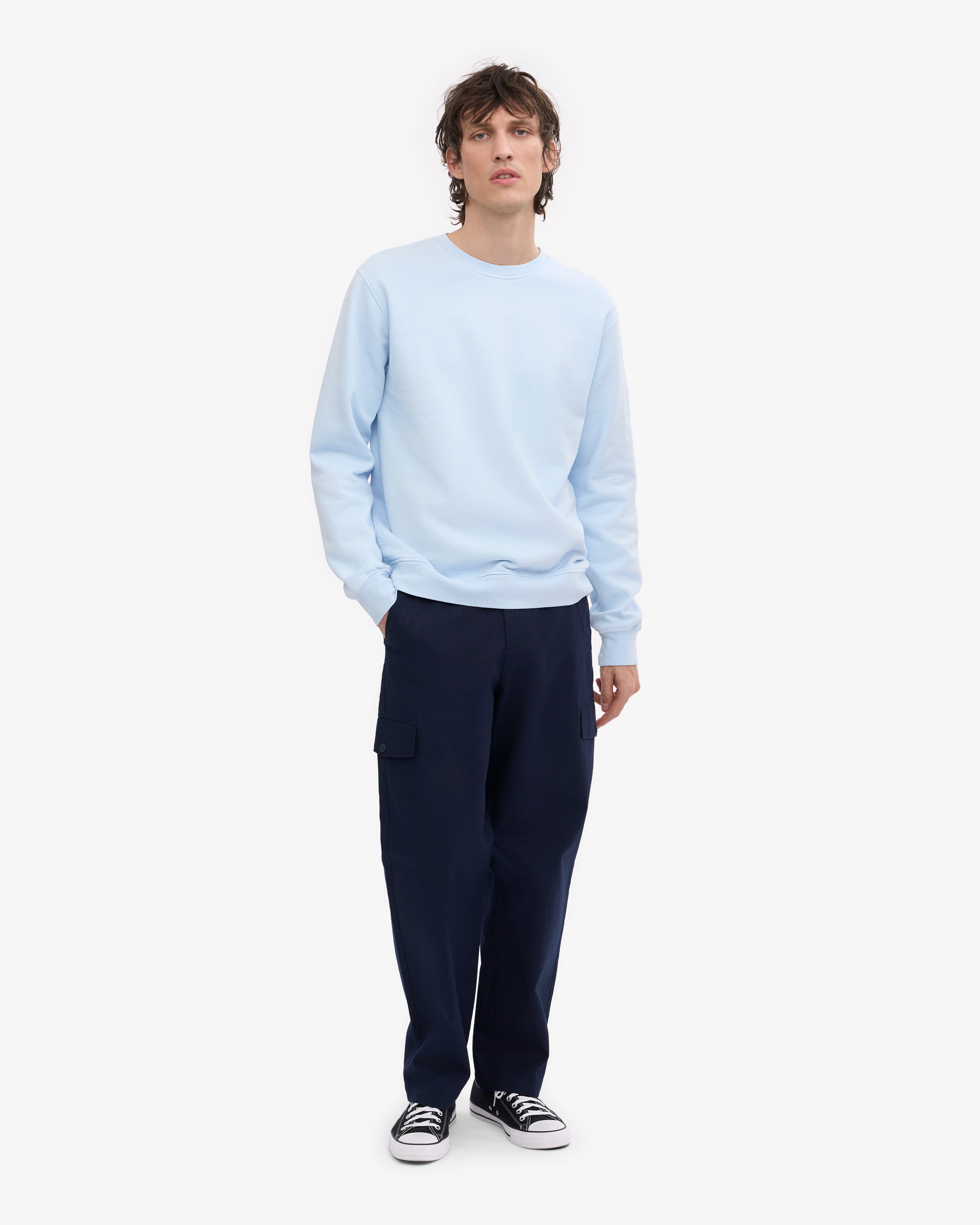 Classic Organic Crew - Polar Blue XS