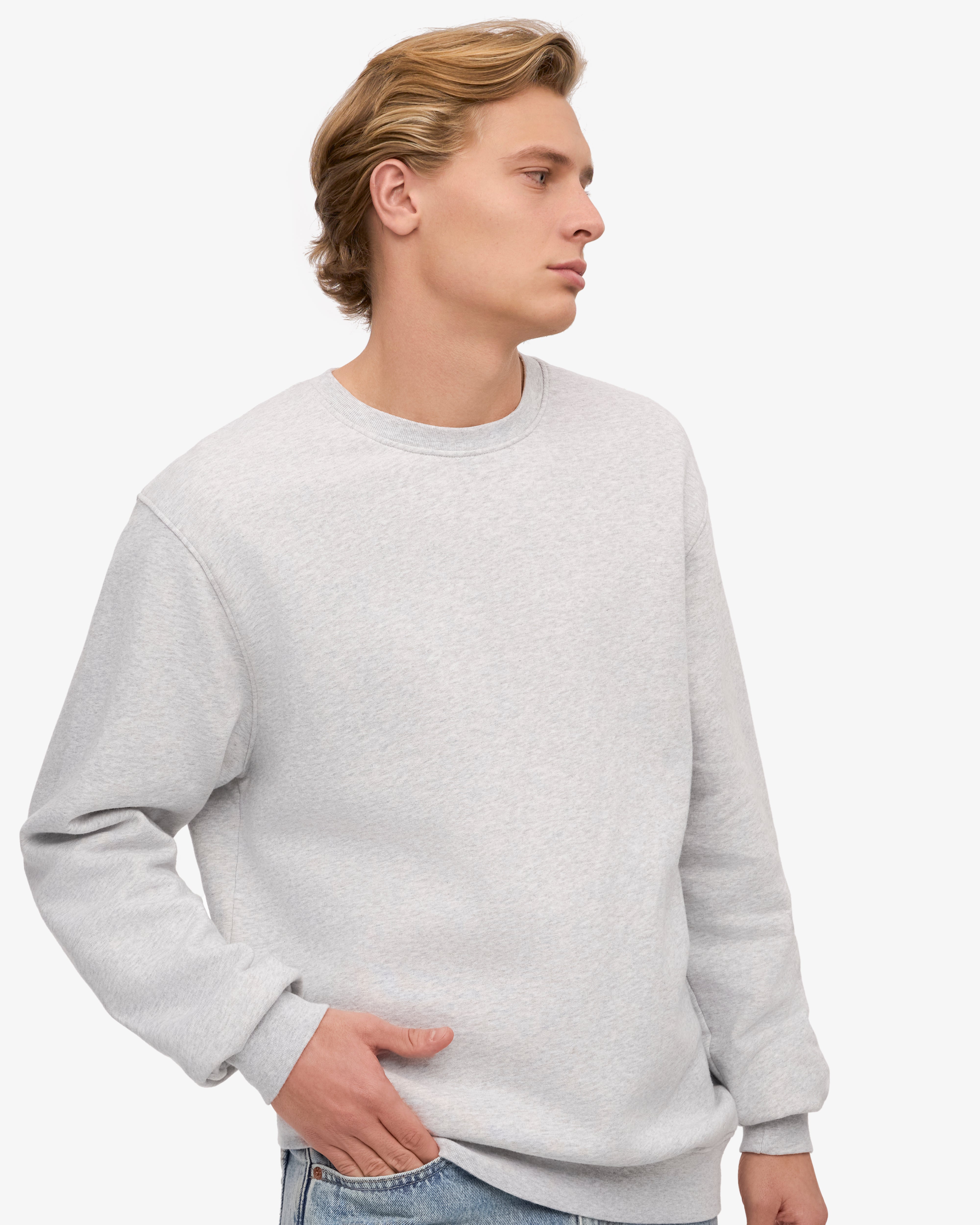 Classic Organic Crew - Snow Melange XS