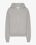 Organic Oversized Zip Hood - Heather Grey