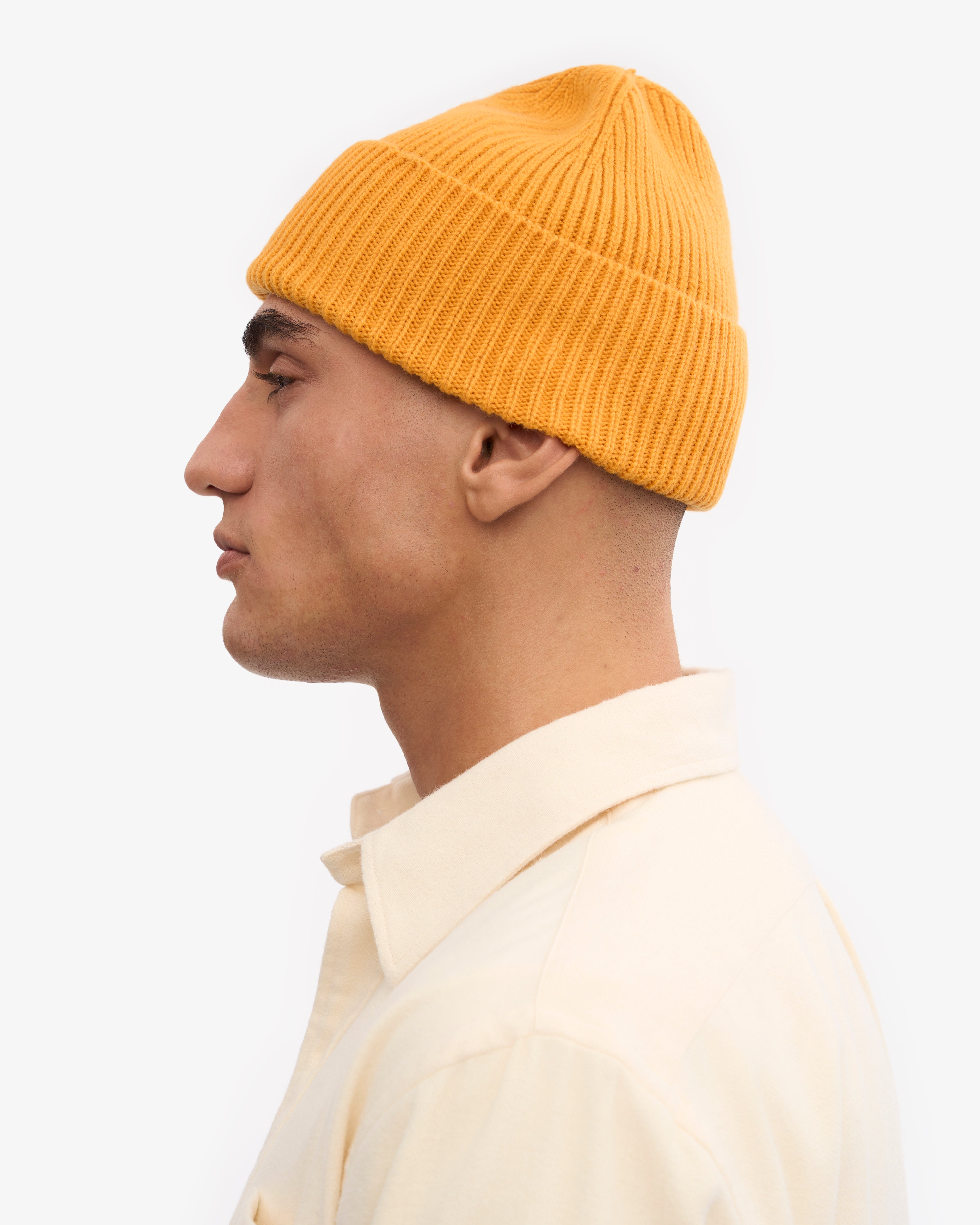 Merino Wool Beanie - Burned Yellow One Size