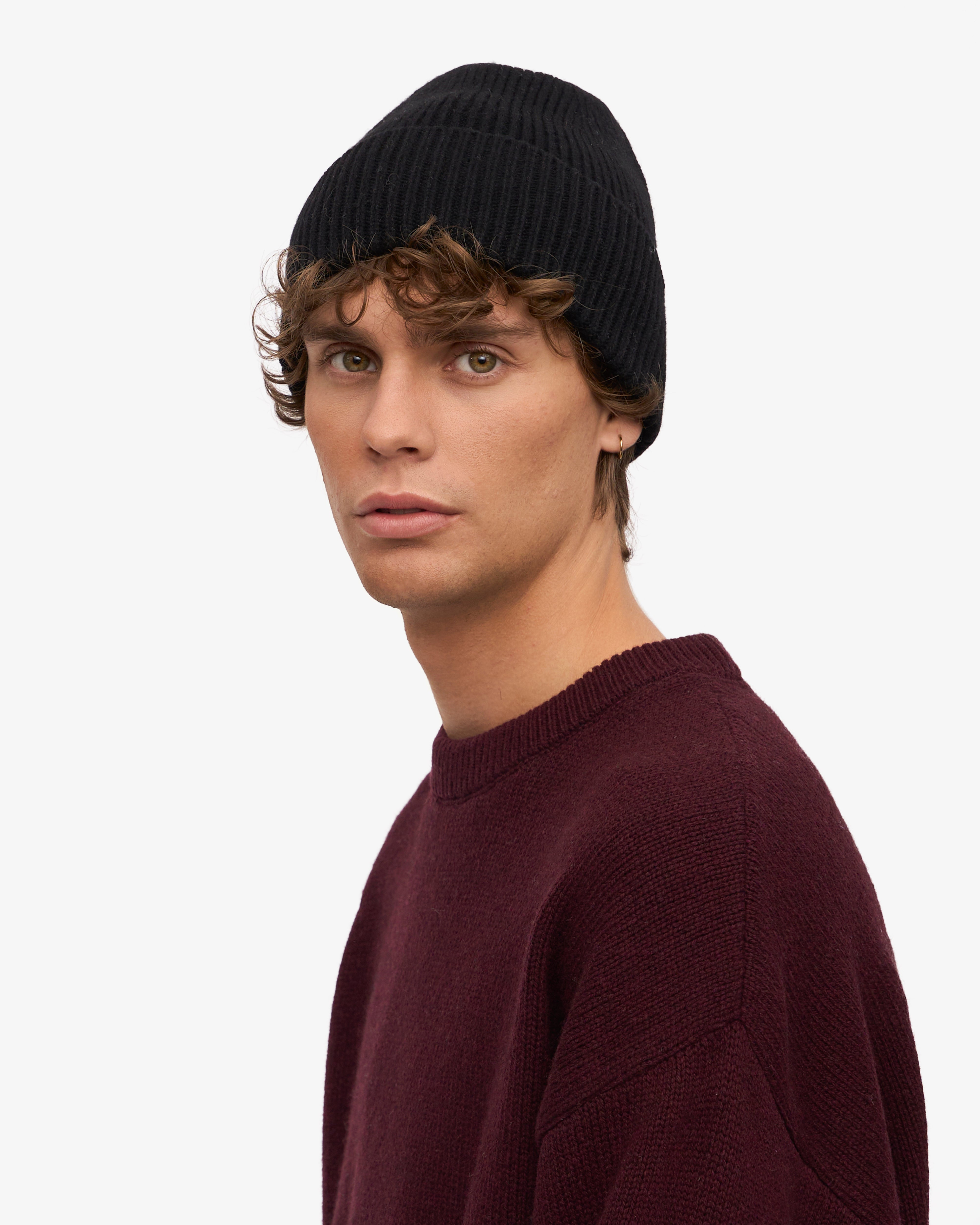 Merino Wool Beanie & Scarf - Deep Black