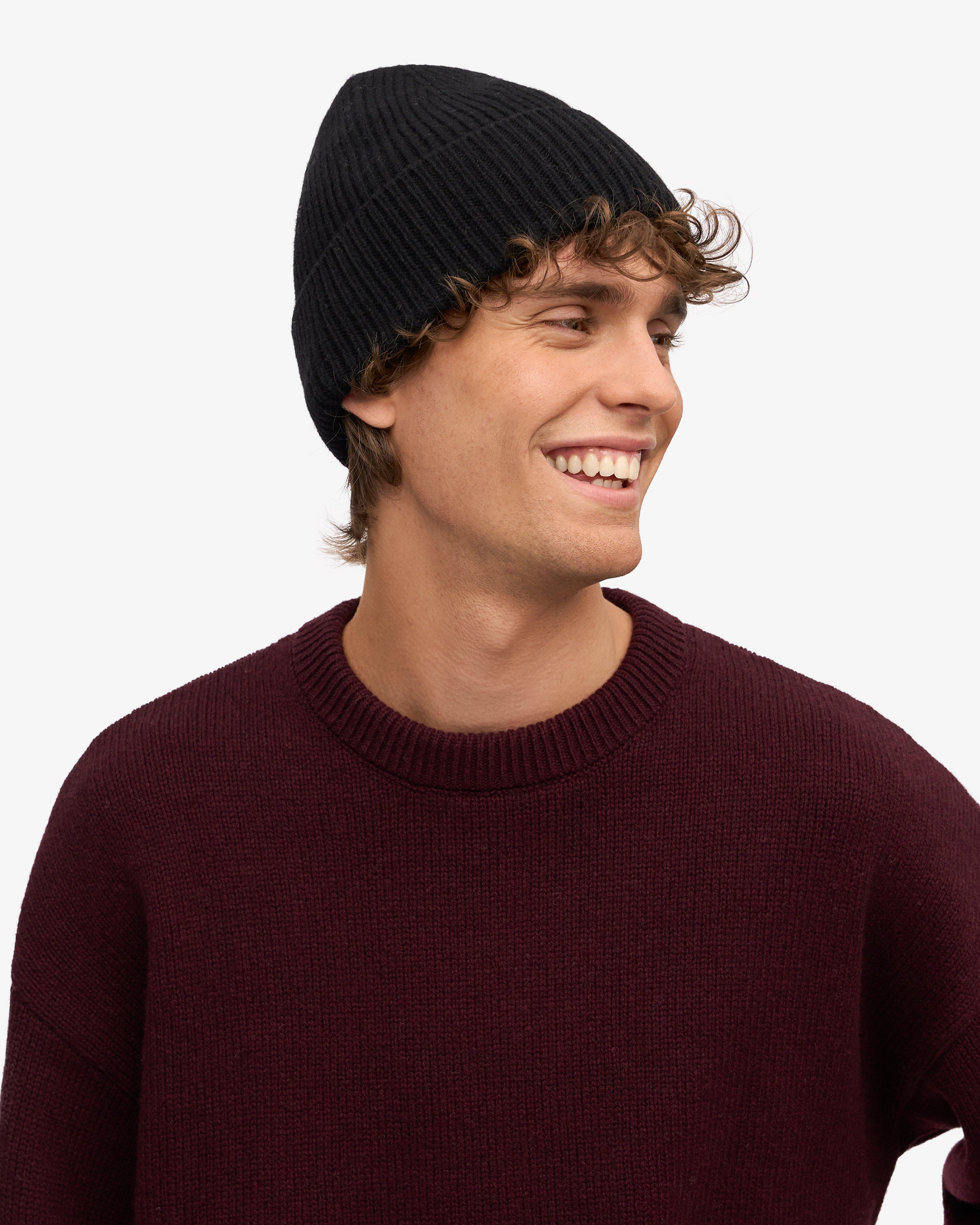 Merino Wool Beanie - Deep Black