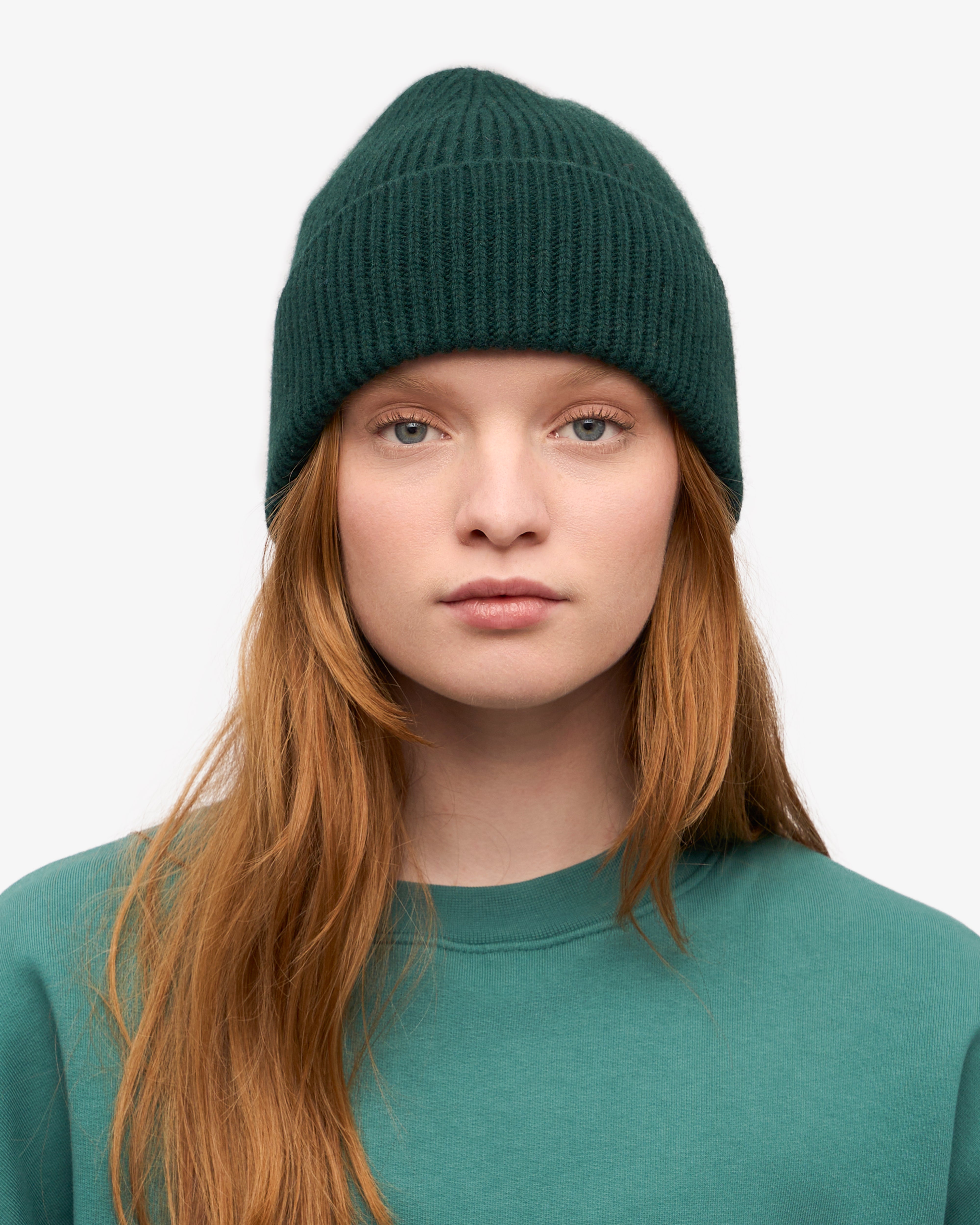 Merino Wool Beanie - Emerald Green