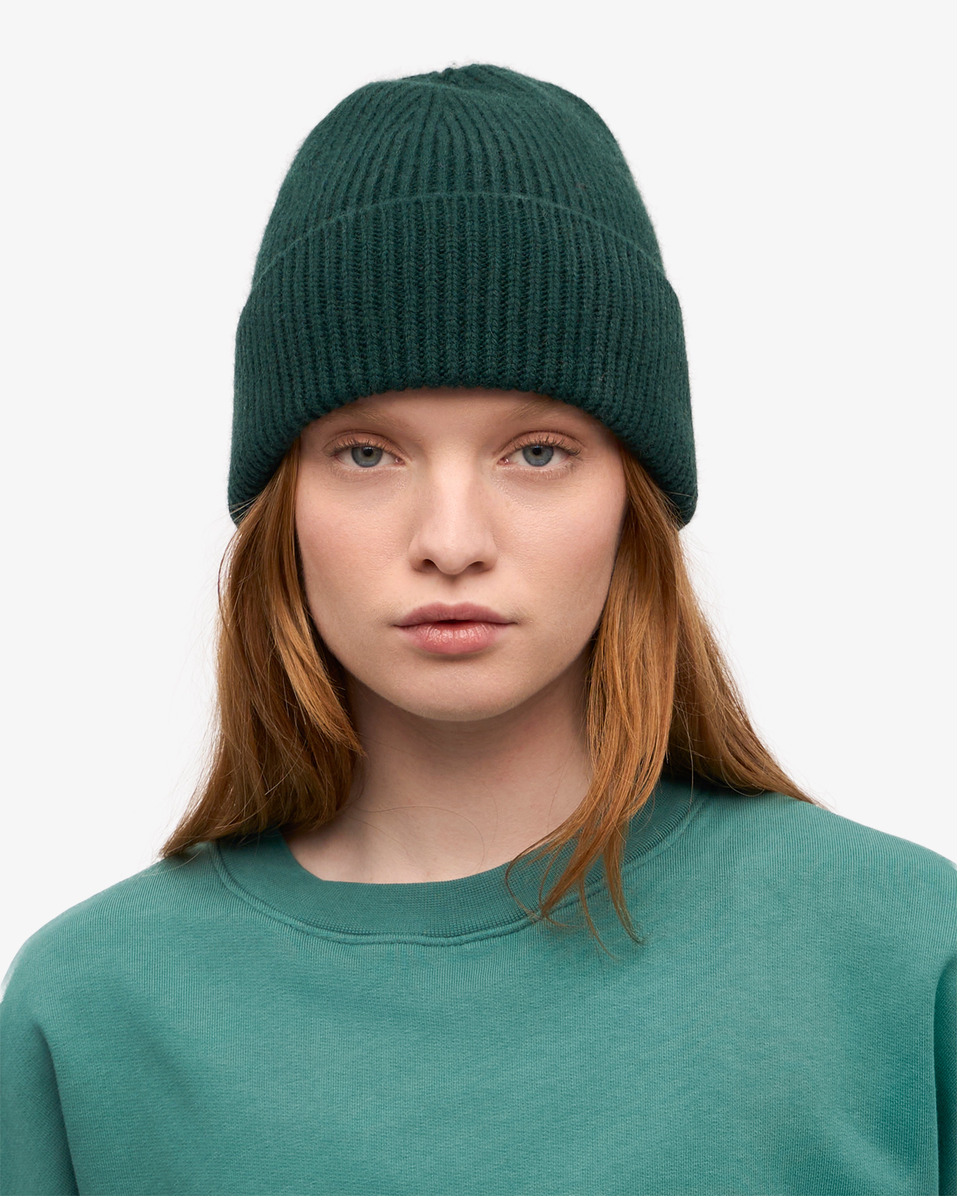Merino Wool Beanie & Scarf - Emerald Green