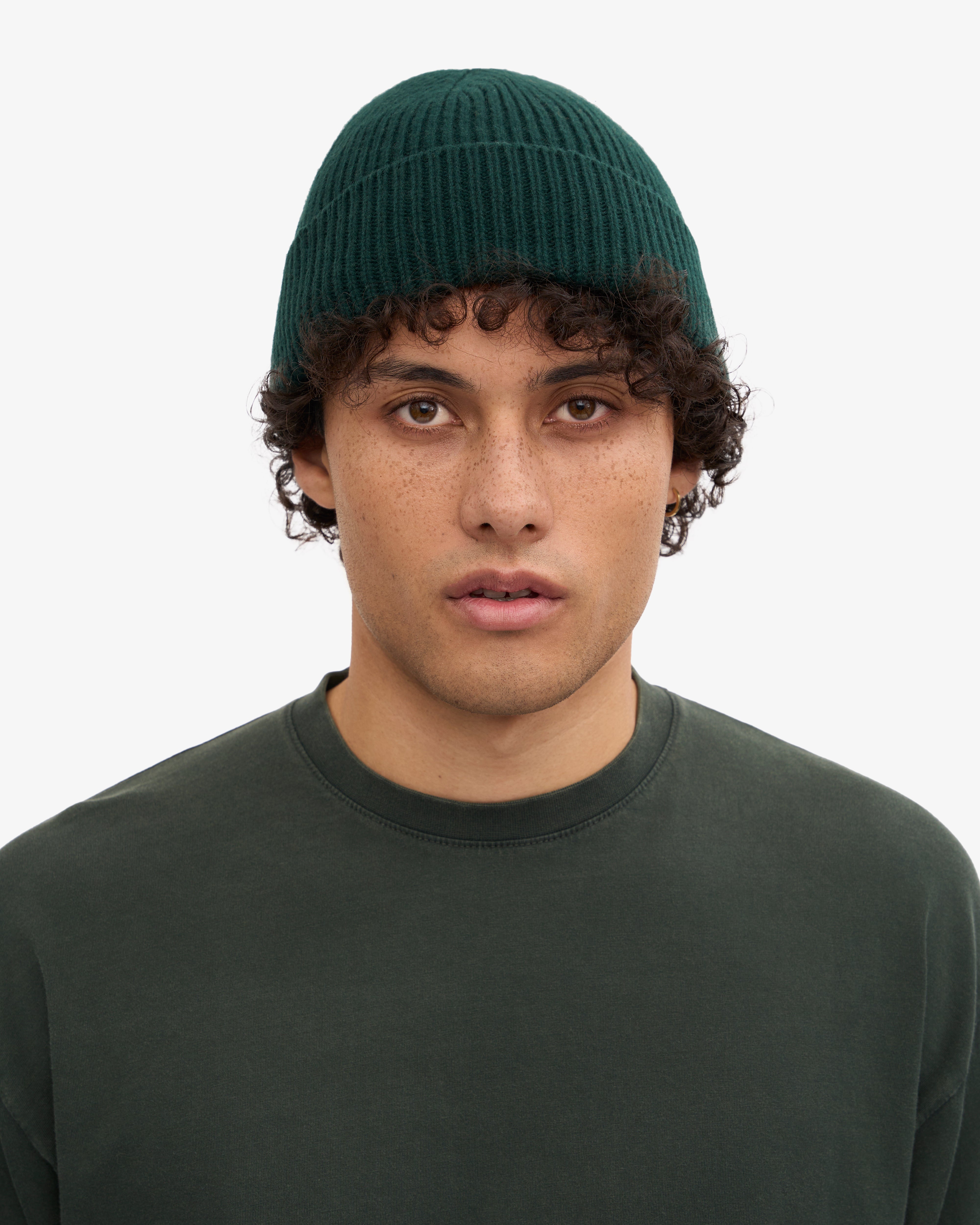 Merino Wool Beanie - Emerald Green