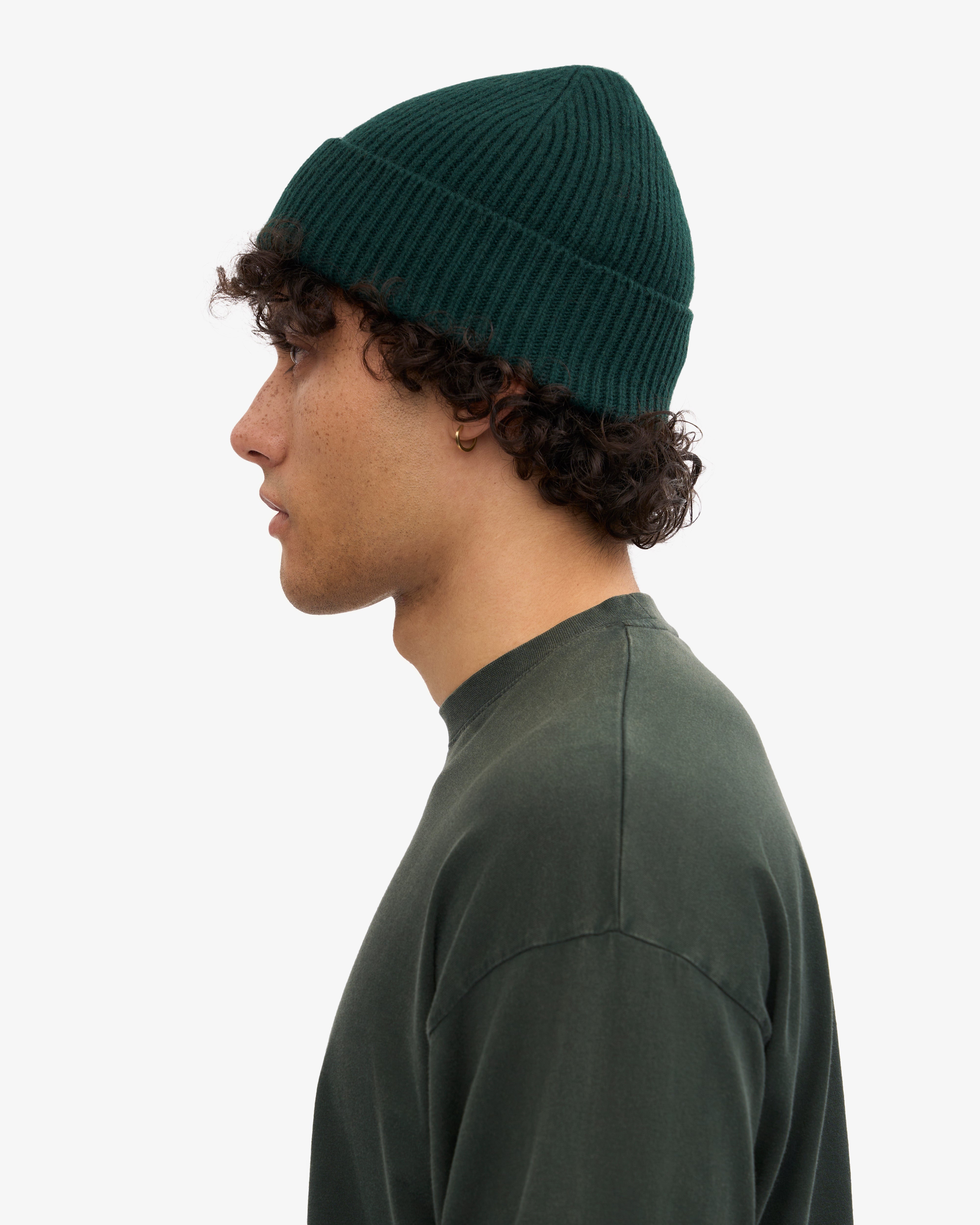 Merino Wool Beanie - Emerald Green