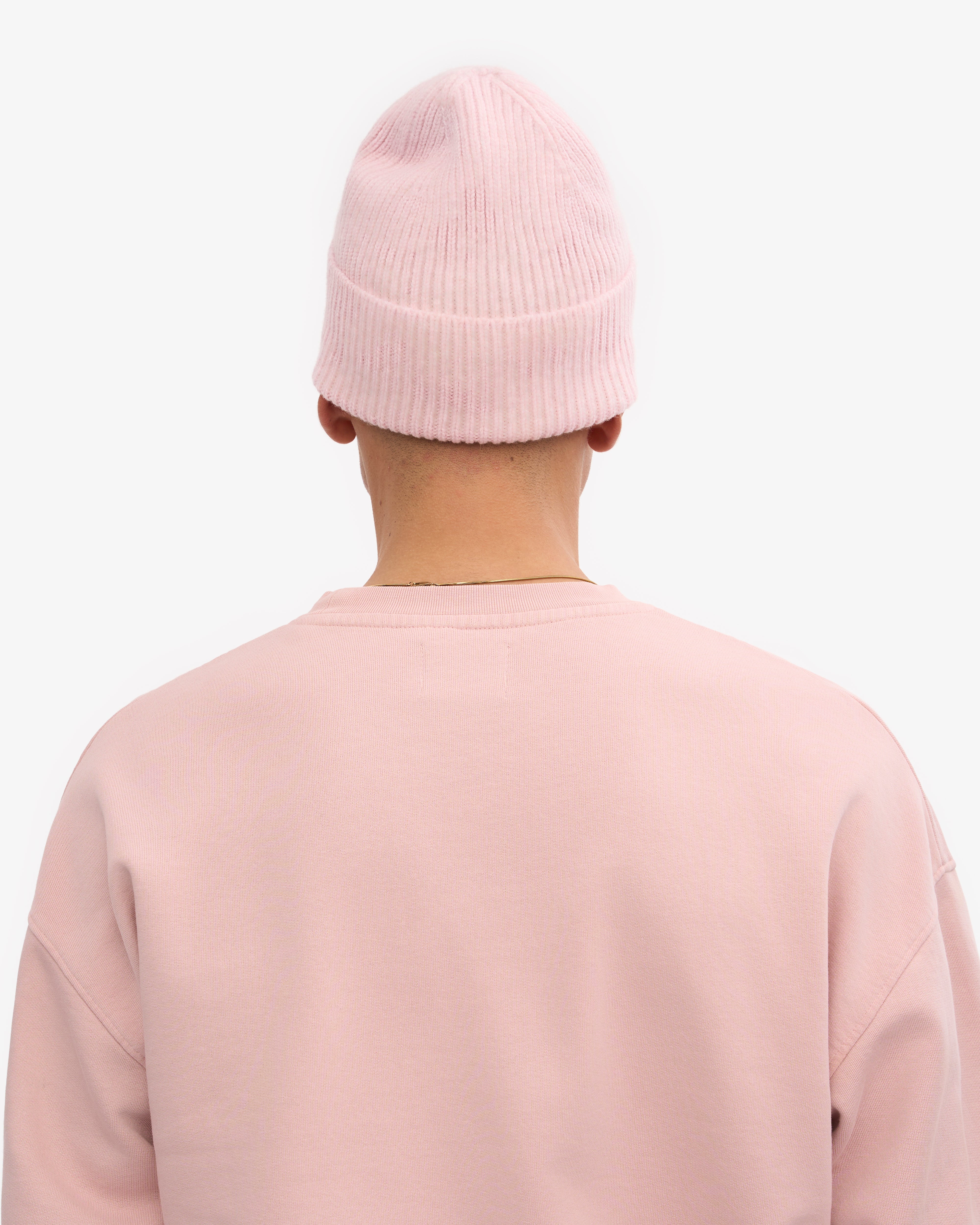 Merino Wool Beanie - Faded Pink One Size