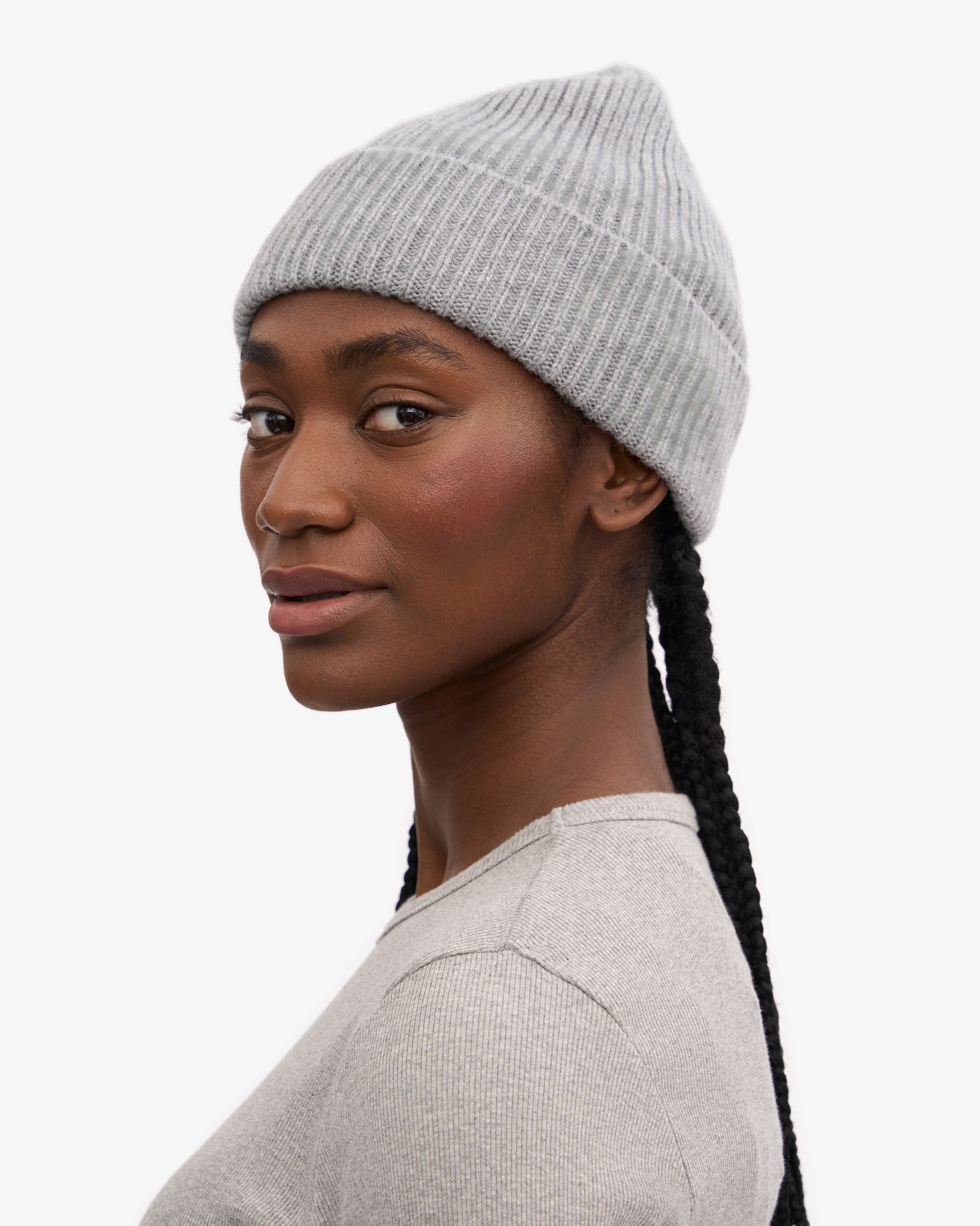 Merino Wool Beanie - Heather Grey