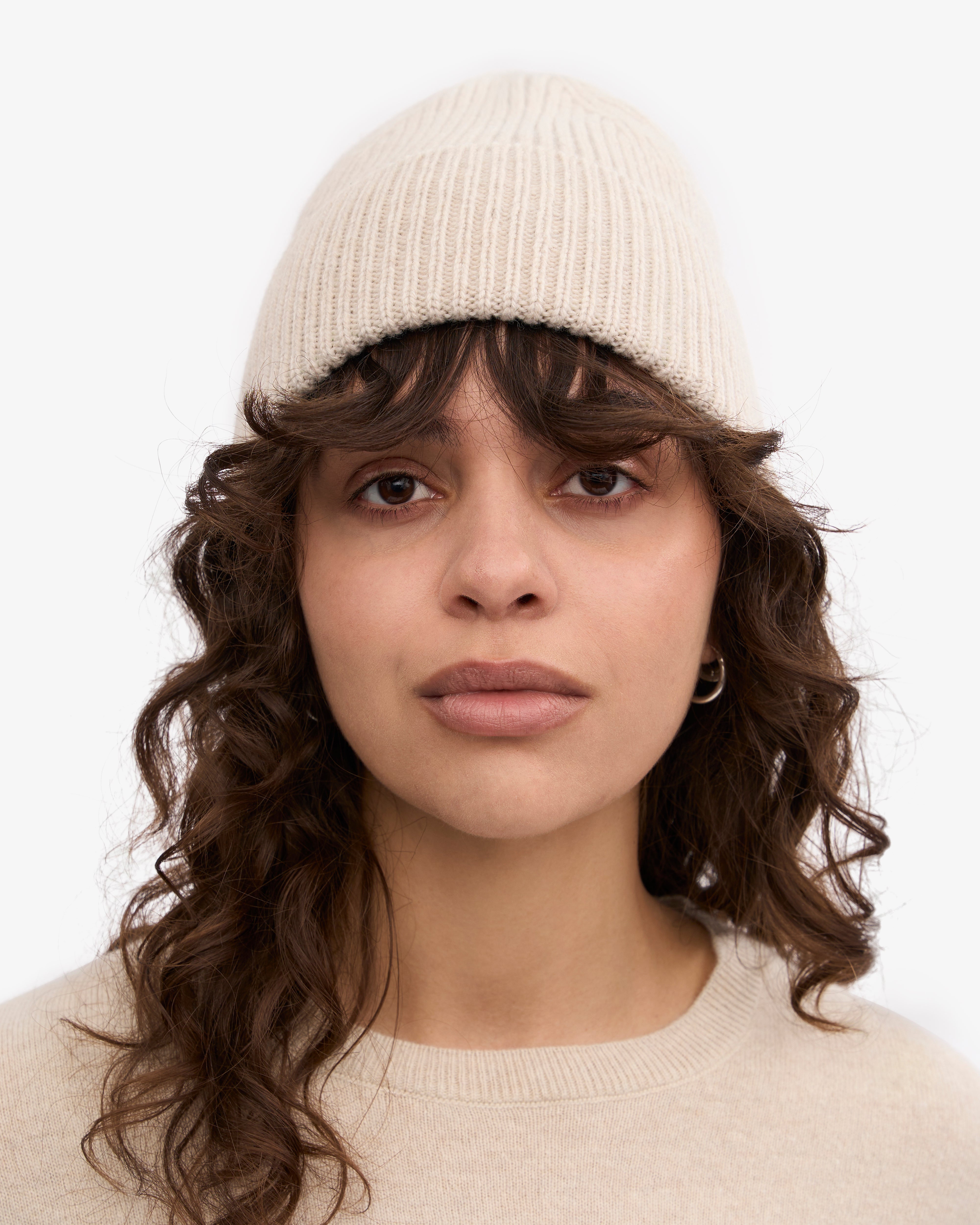 Merino Wool Beanie - Ivory White