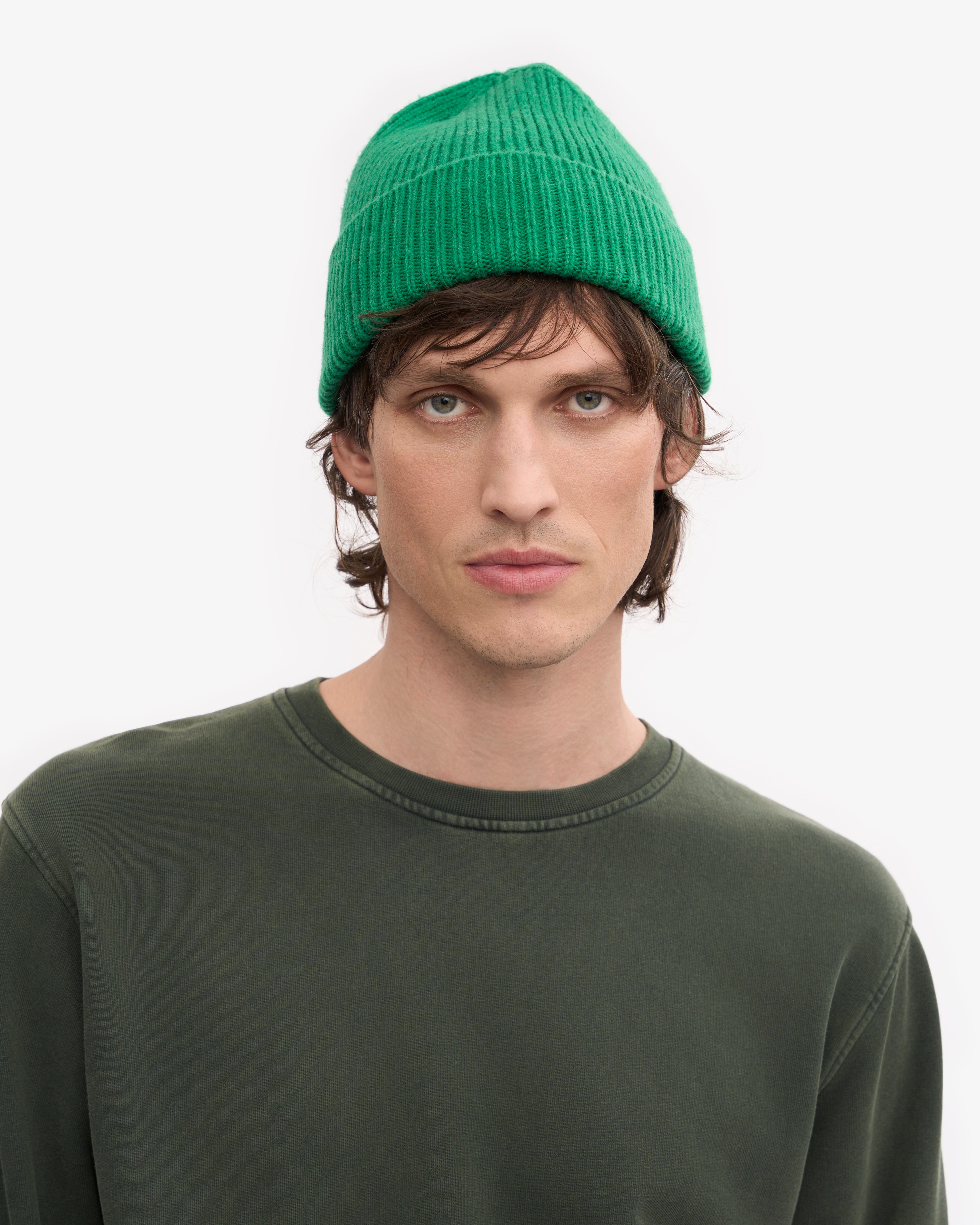 Merino Wool Beanie - Kelly Green