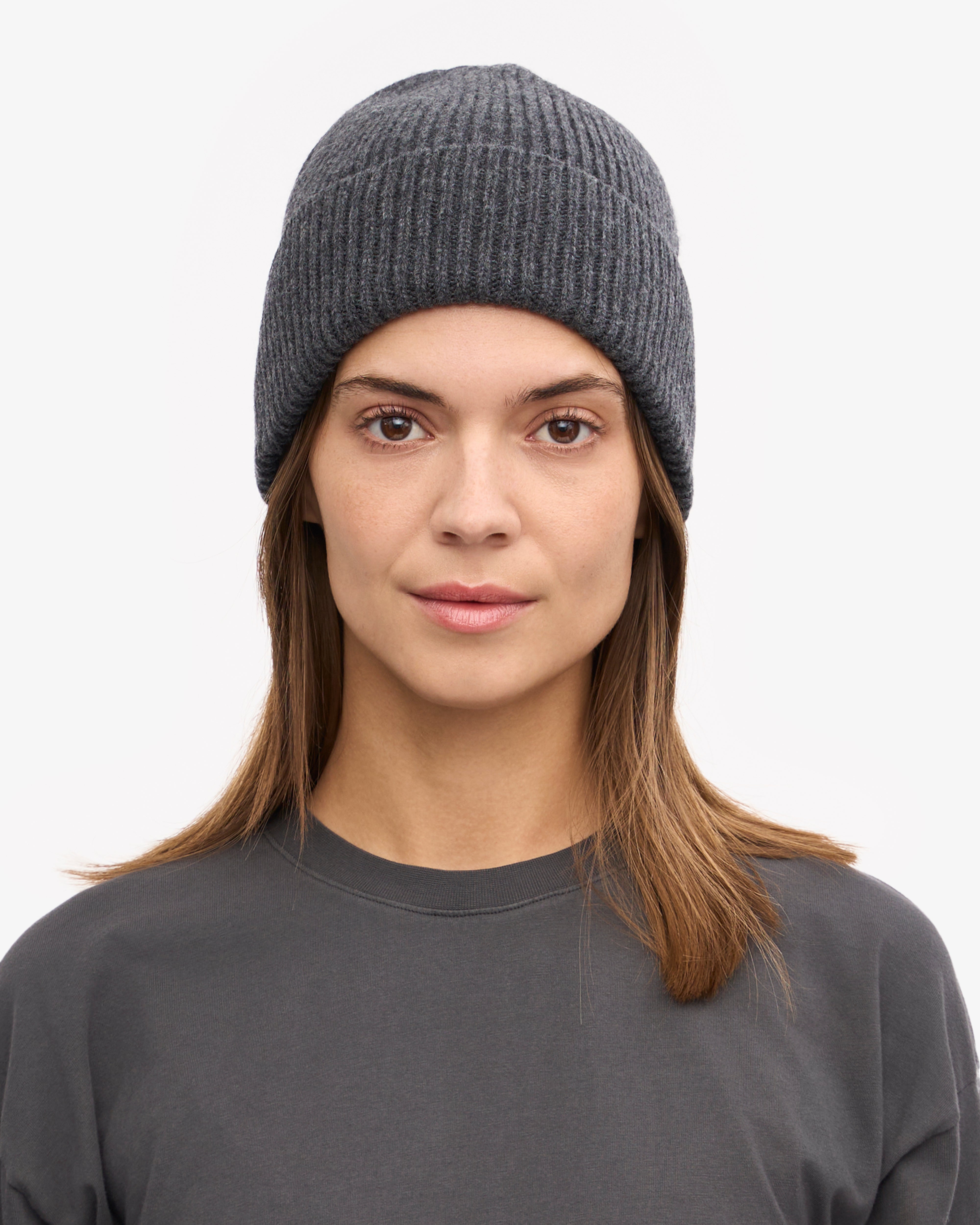 Merino Wool Beanie - Lava Grey
