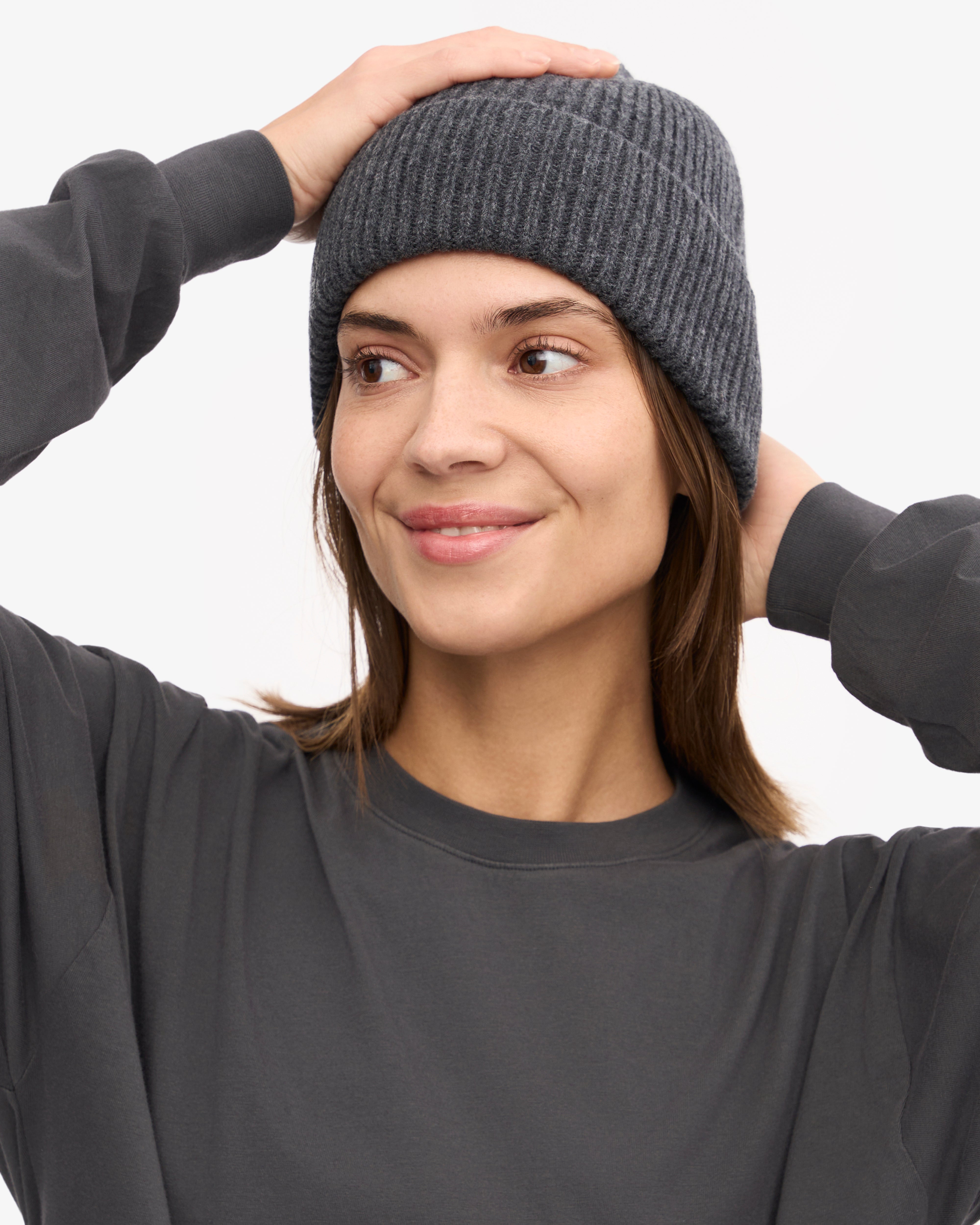 Merino Wool Beanie - Lava Grey