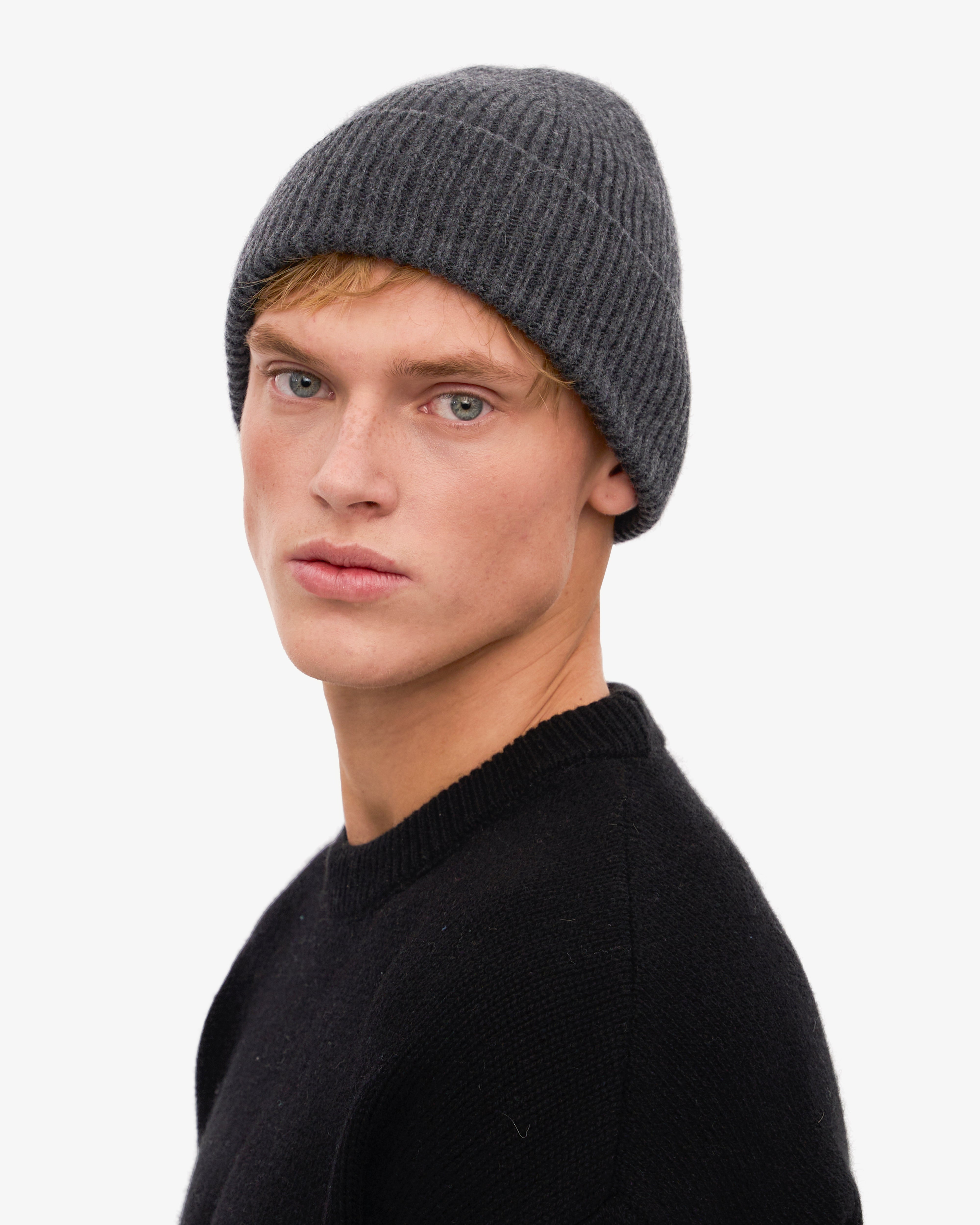 Merino Wool Beanie & Scarf - Lava Grey