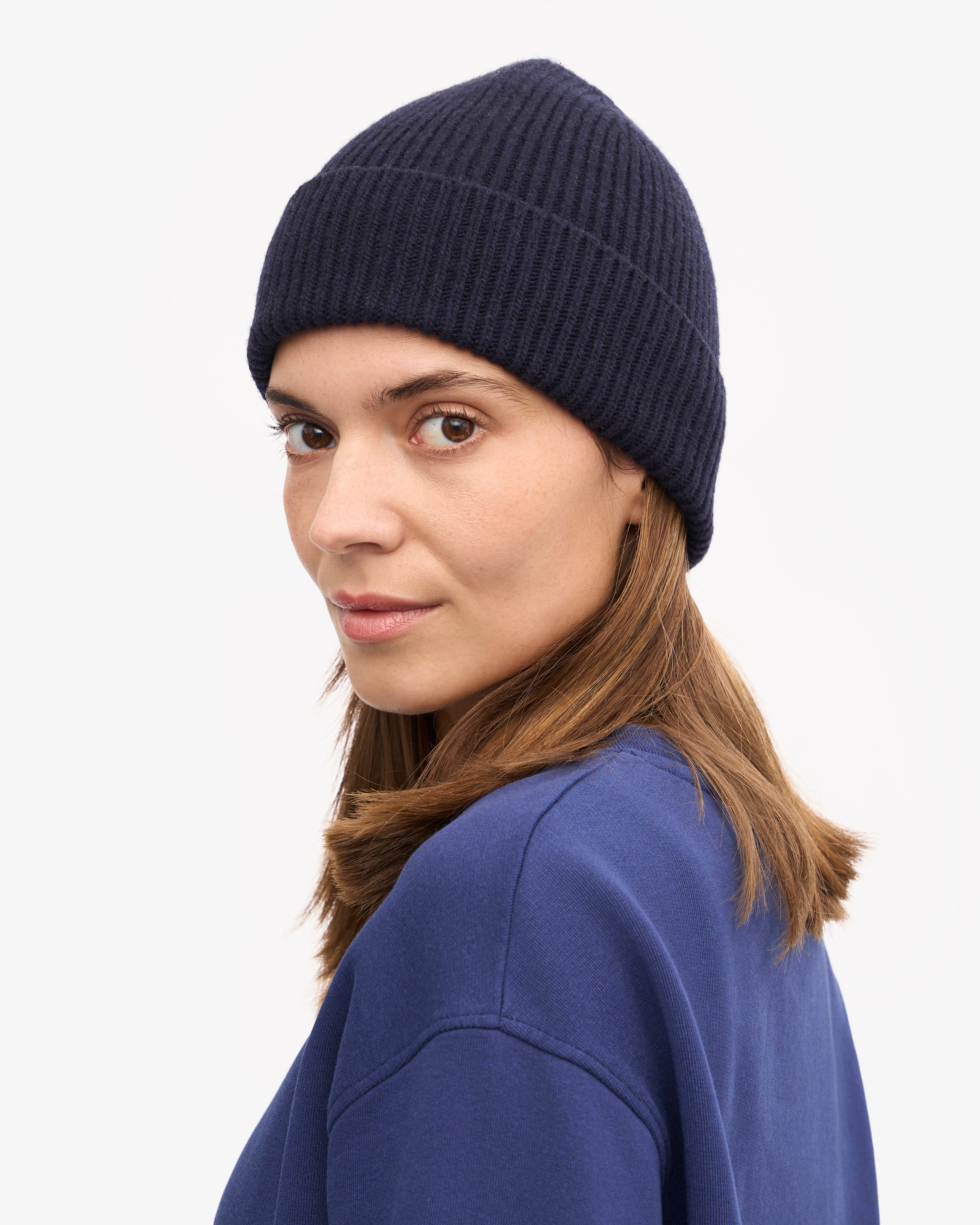 Merino Wool Beanie & Scarf - Navy Blue
