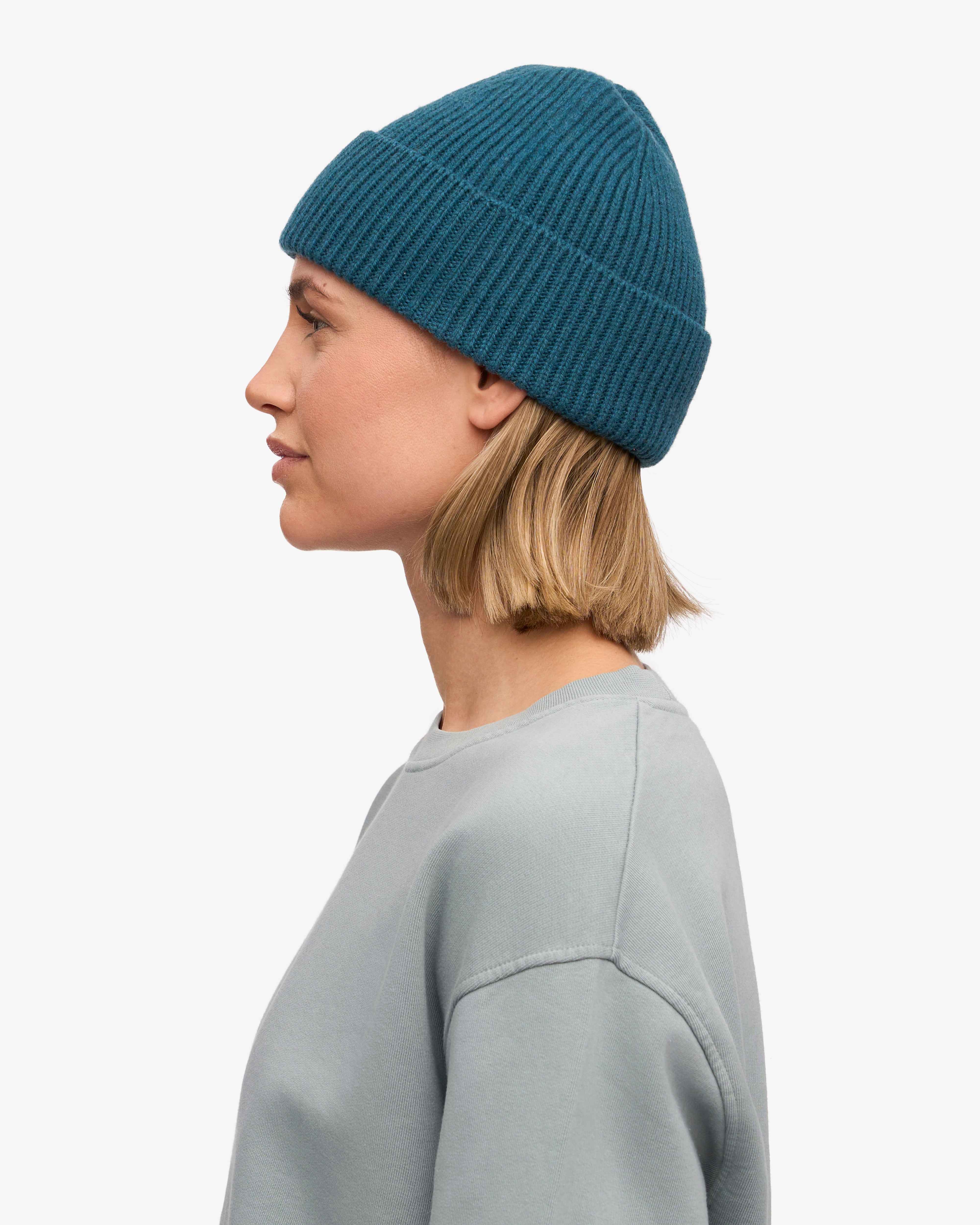 Merino Wool Beanie - Ocean Green
