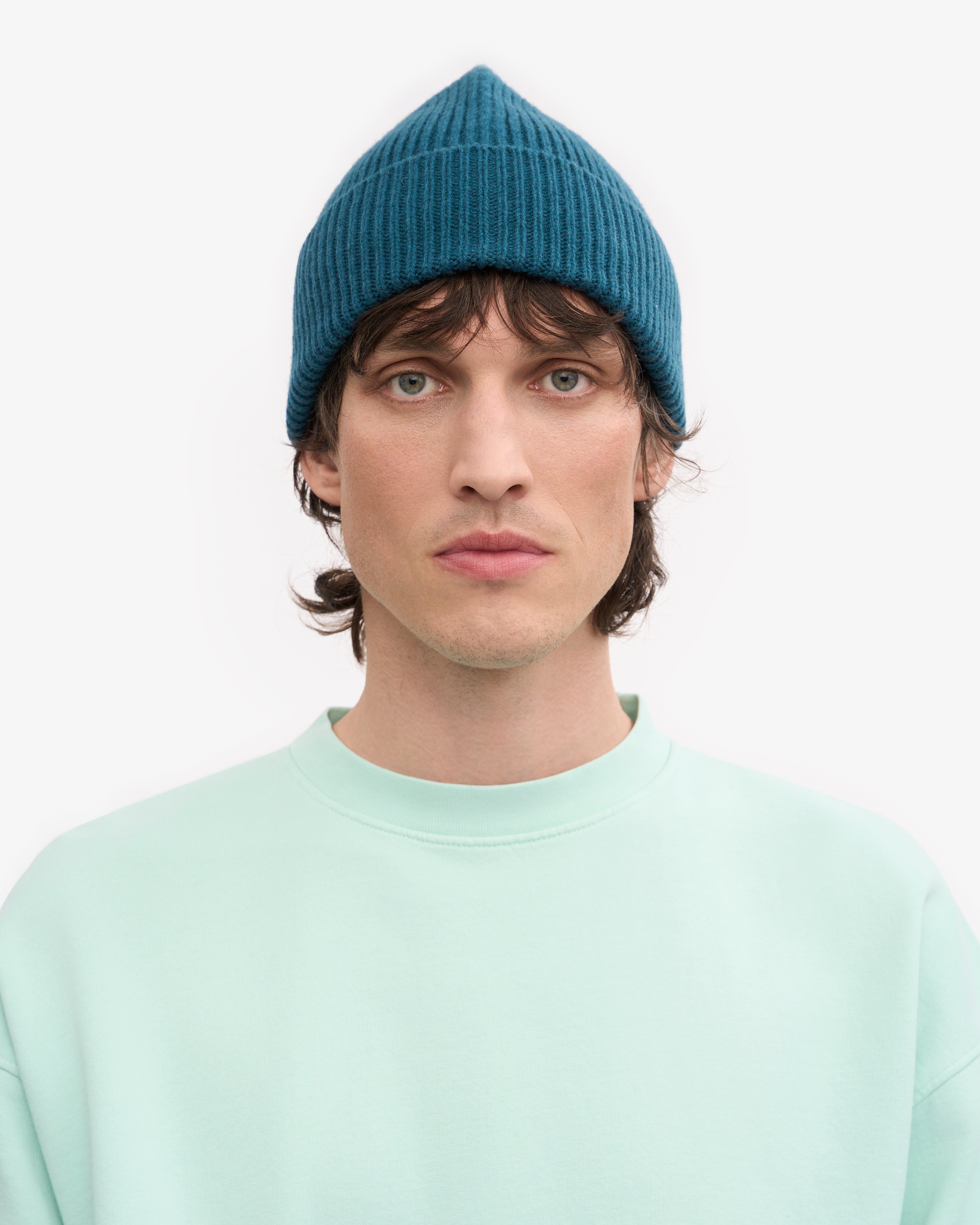 Merino Wool Beanie - Ocean Green