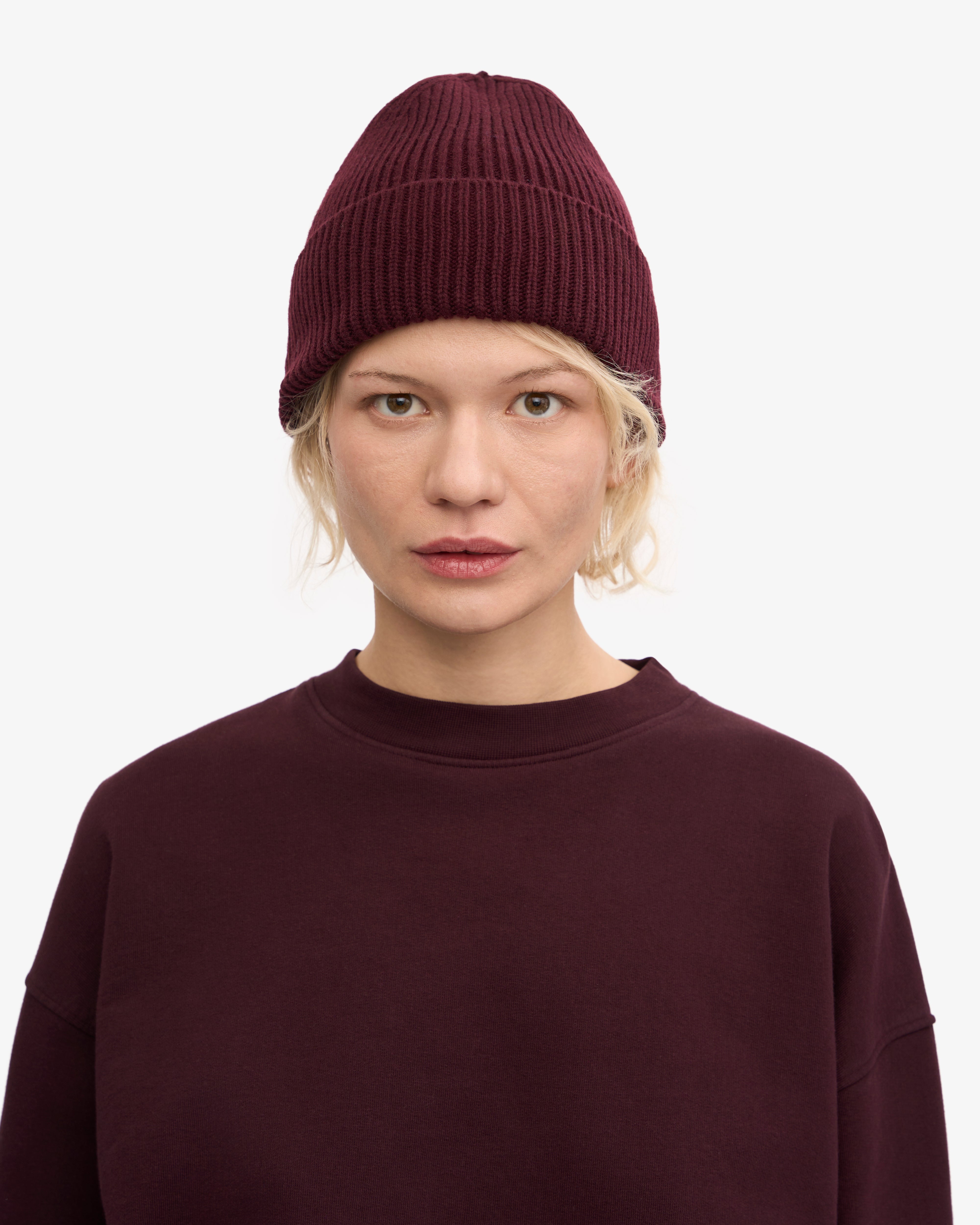 Merino Wool Beanie - Oxblood Red