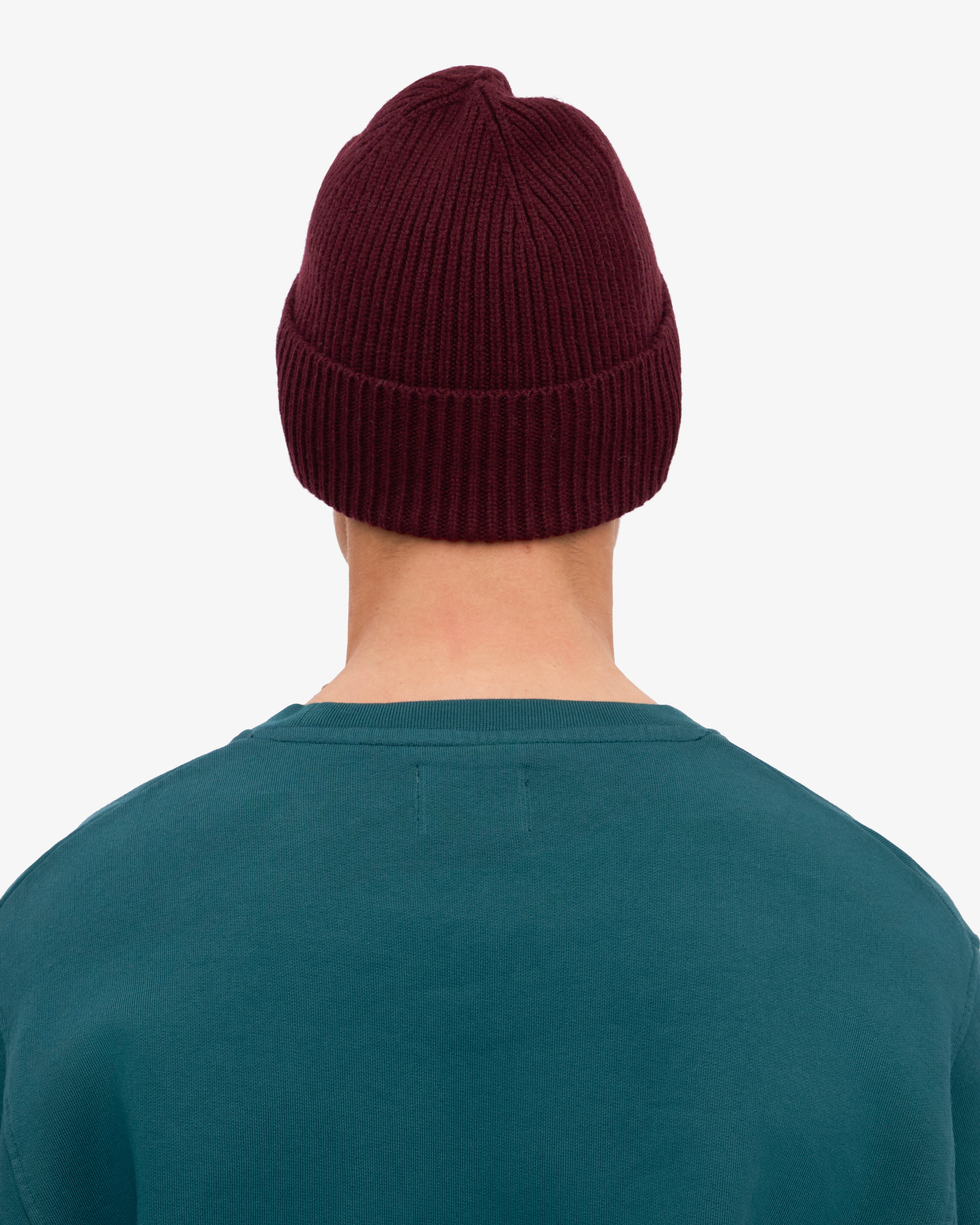 Merino Wool Beanie - Oxblood Red