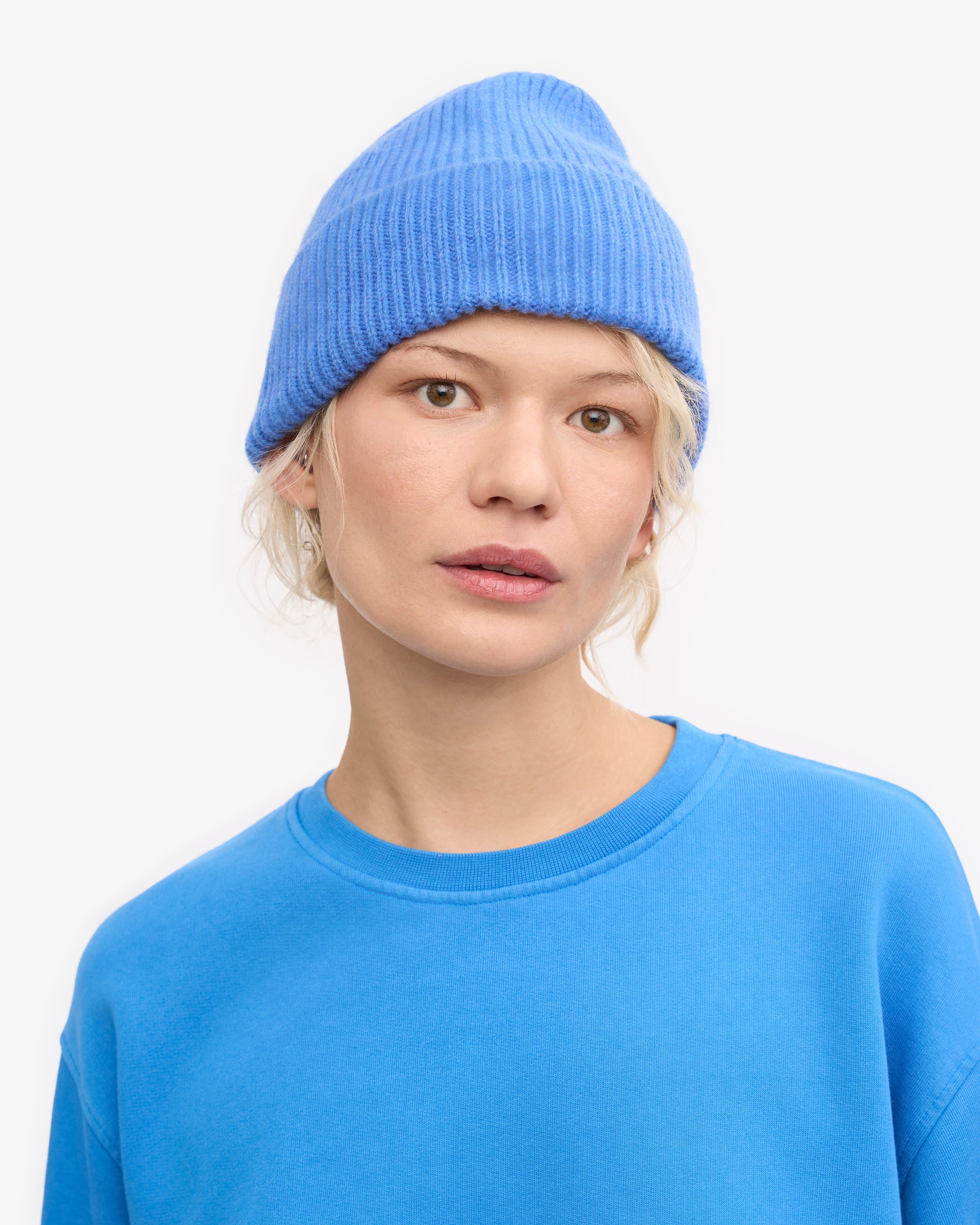 Merino Wool Beanie - Pacific Blue