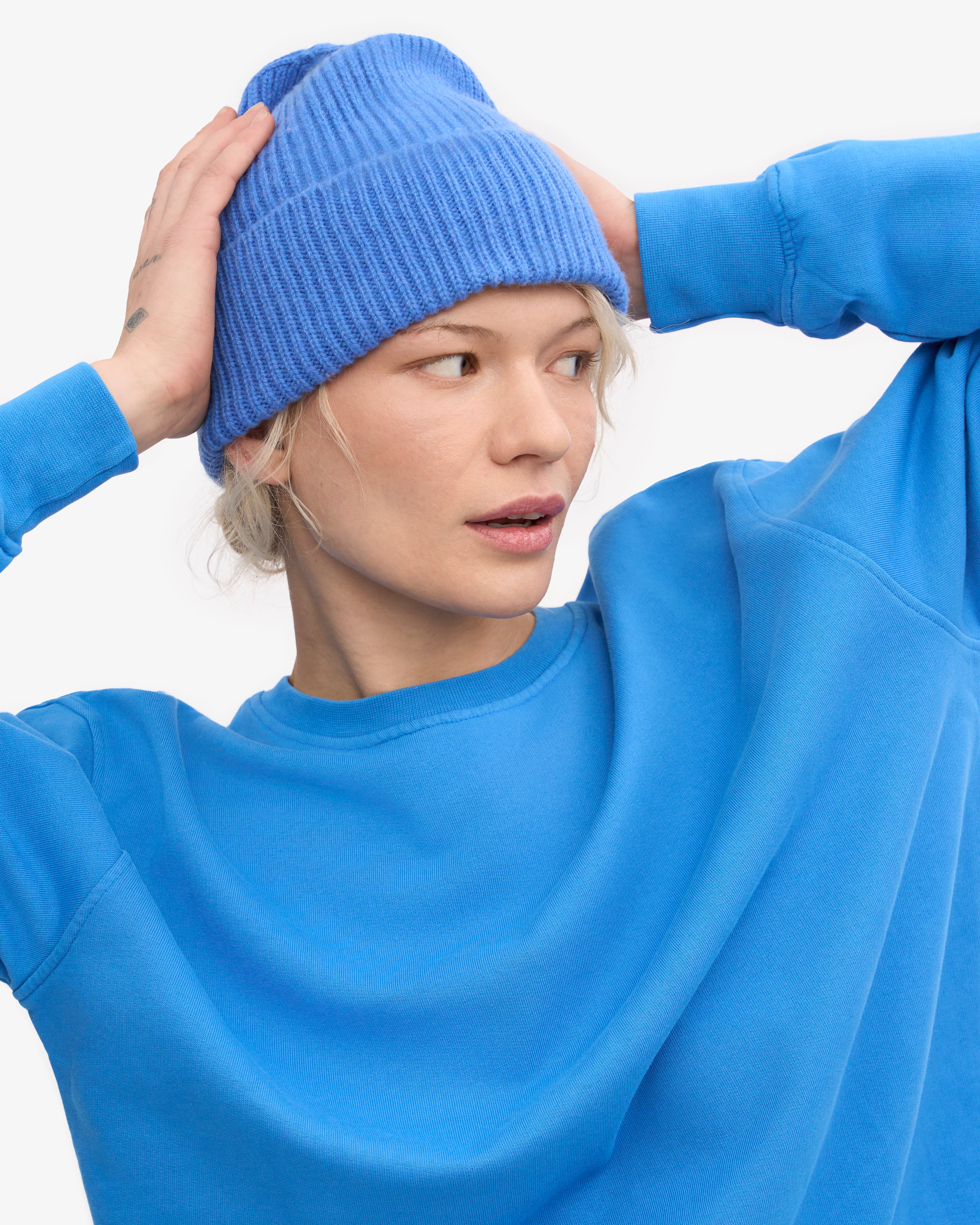 Merino Wool Beanie - Pacific Blue