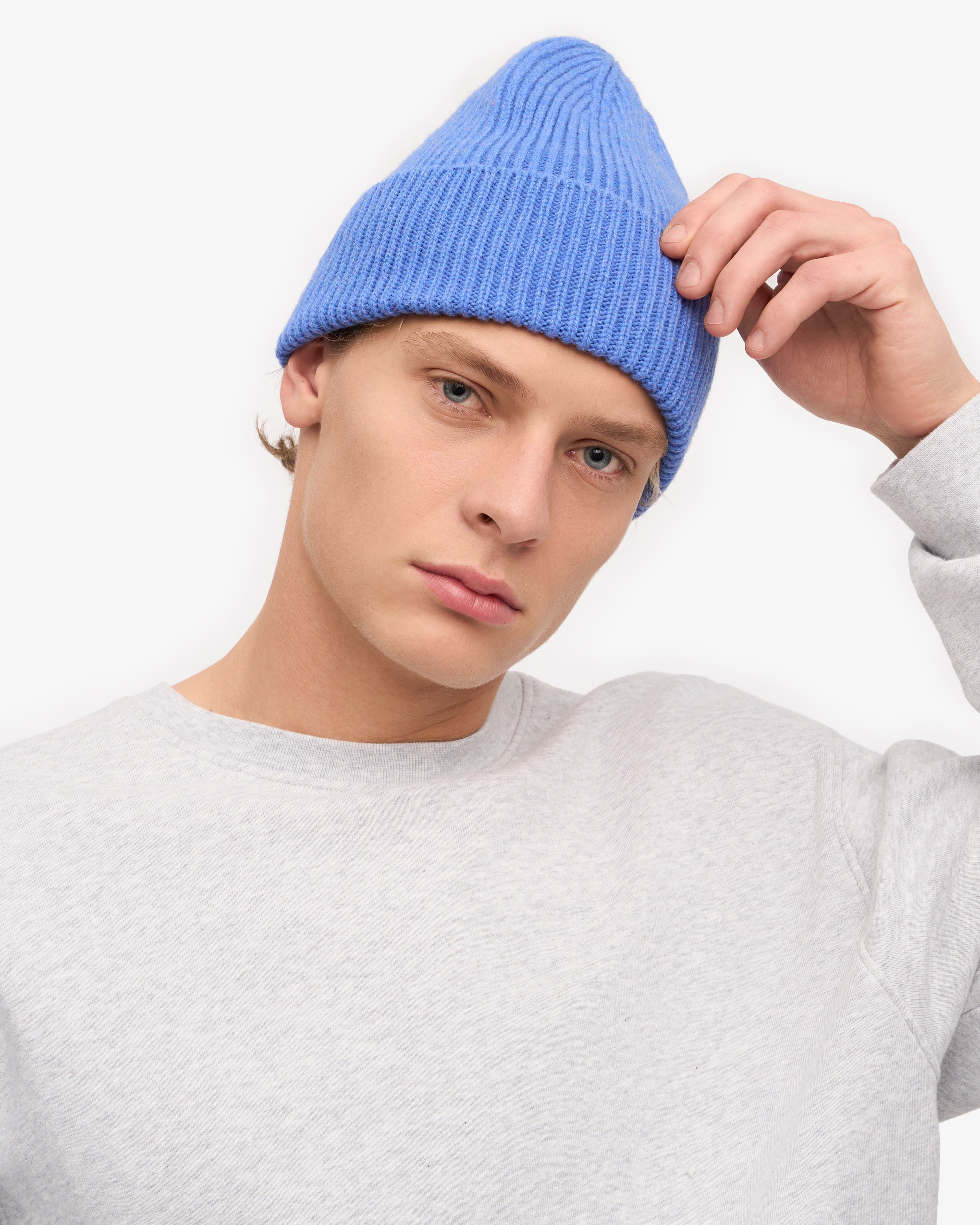 Merino Wool Beanie & Scarf - Pacific Blue