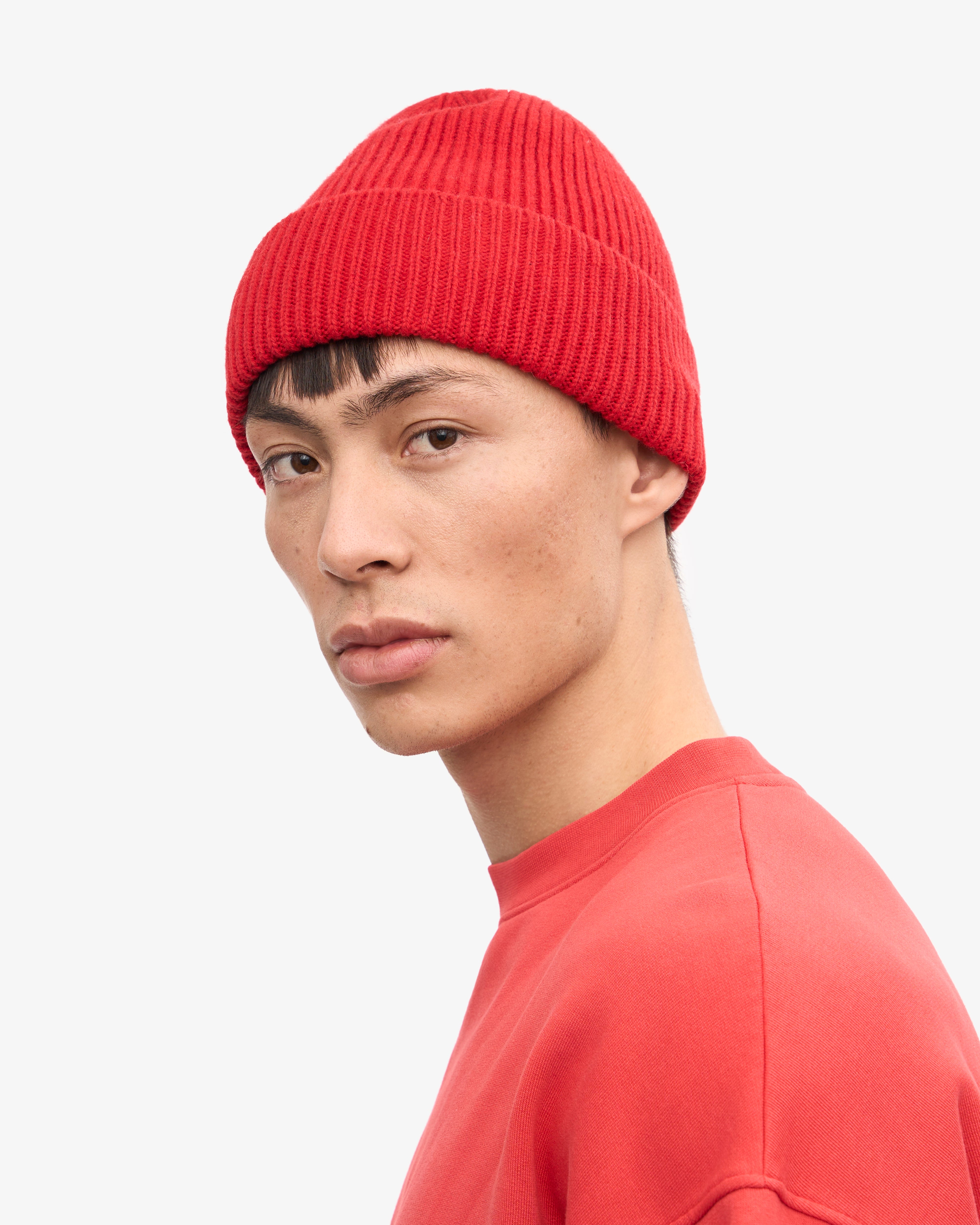 Merino Wool Beanie & Scarf - Scarlet Red