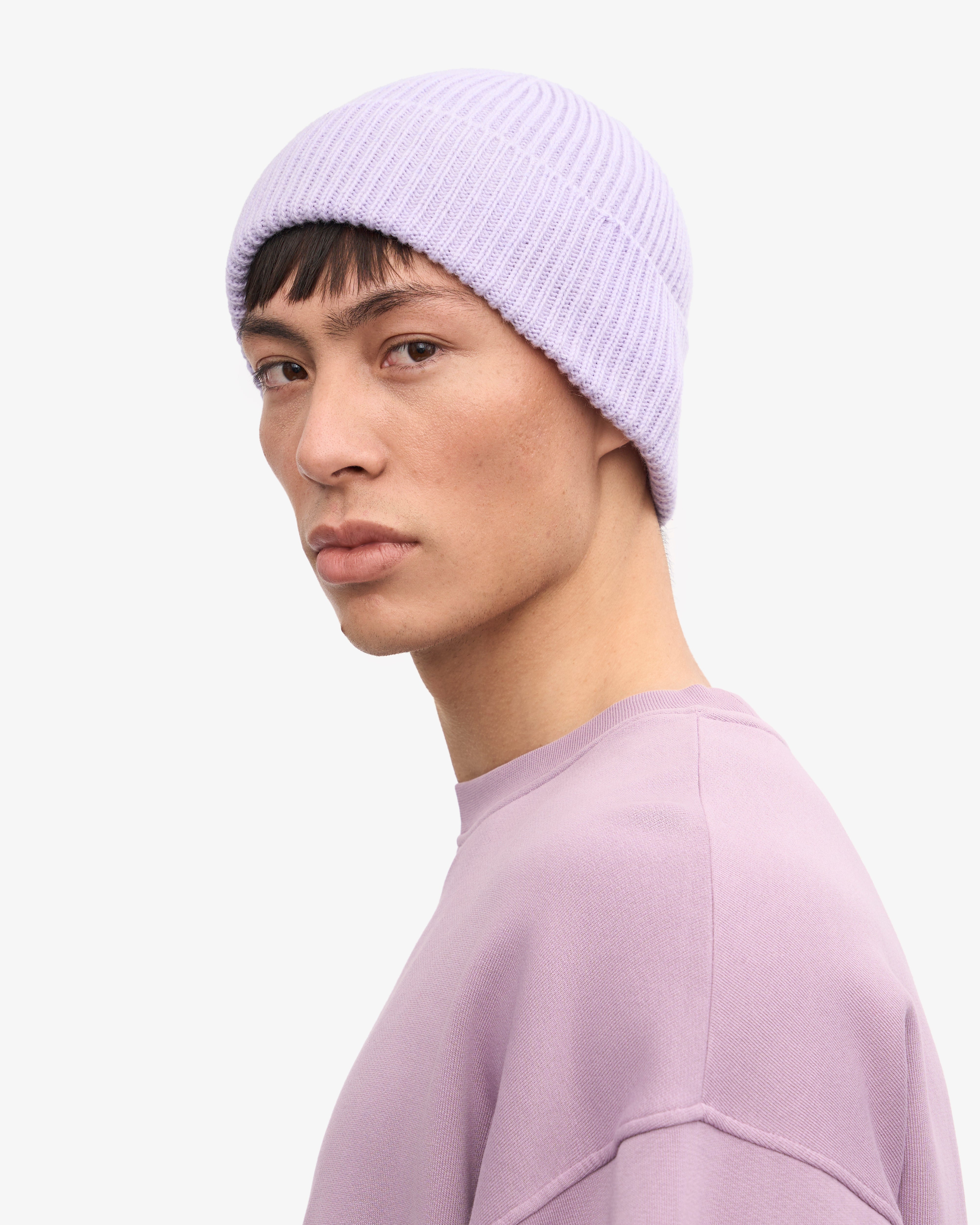Merino Wool Beanie & Scarf - Soft Lavender