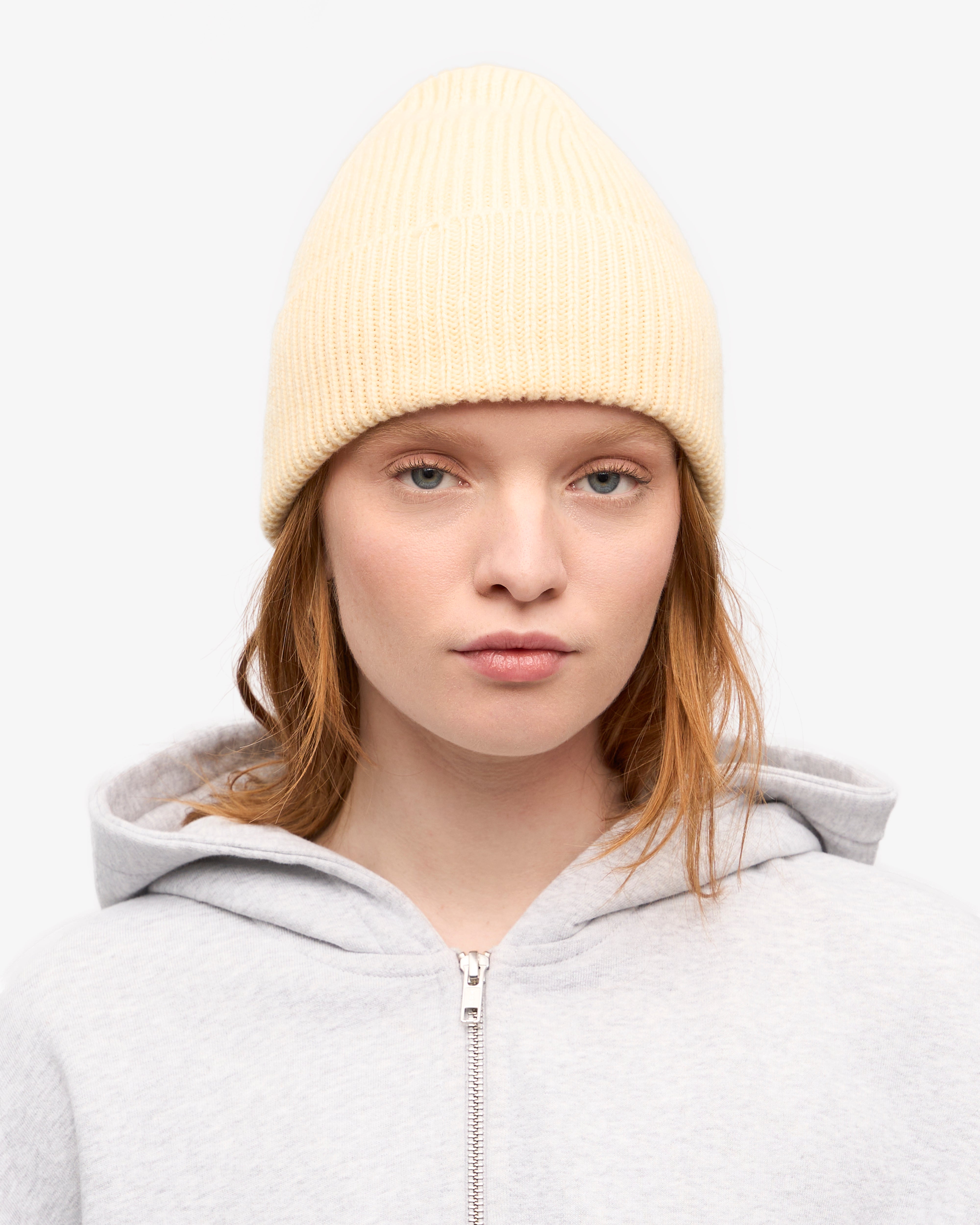 Merino Wool Beanie - Soft Yellow