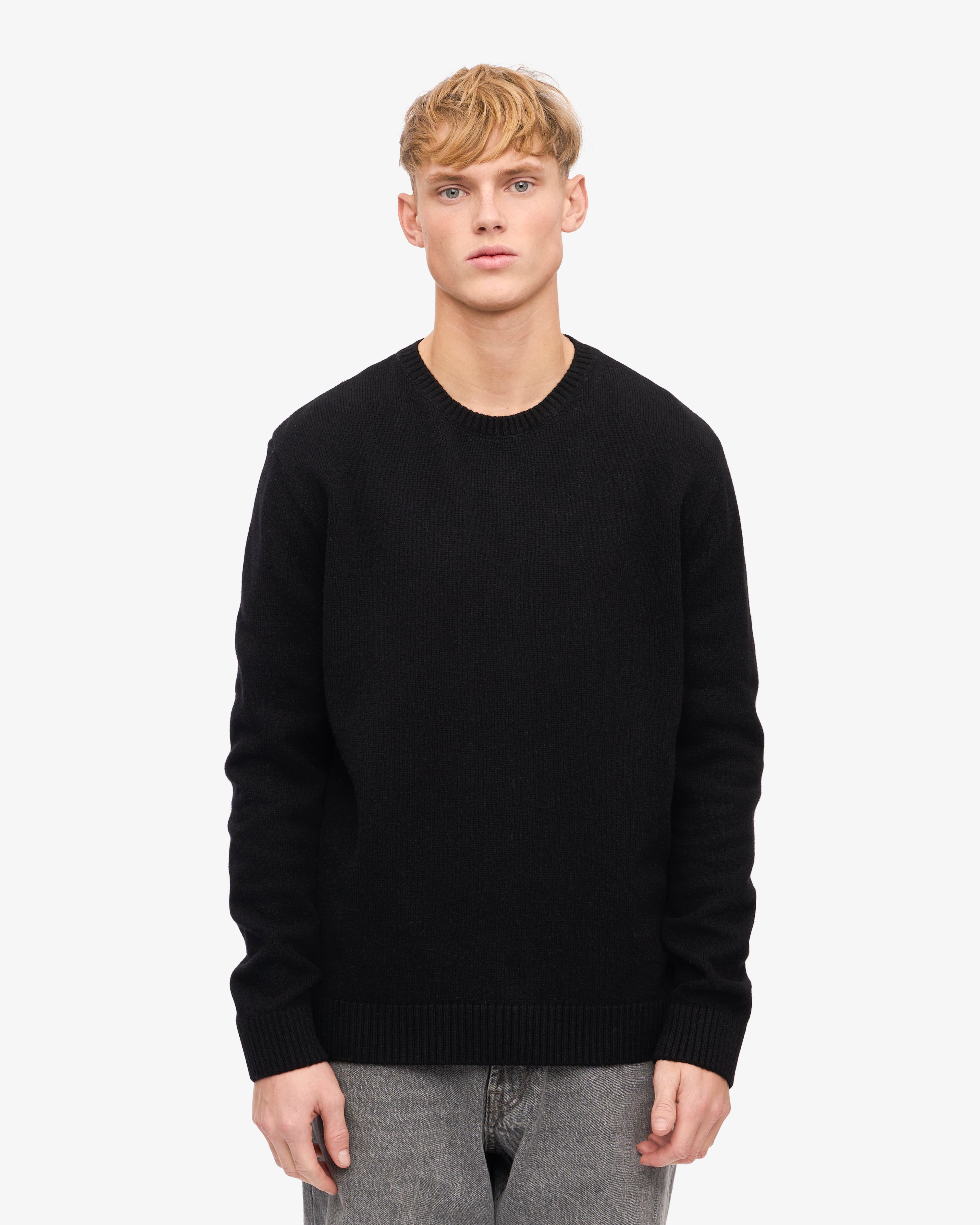 Classic Merino Wool Crew - Deep Black