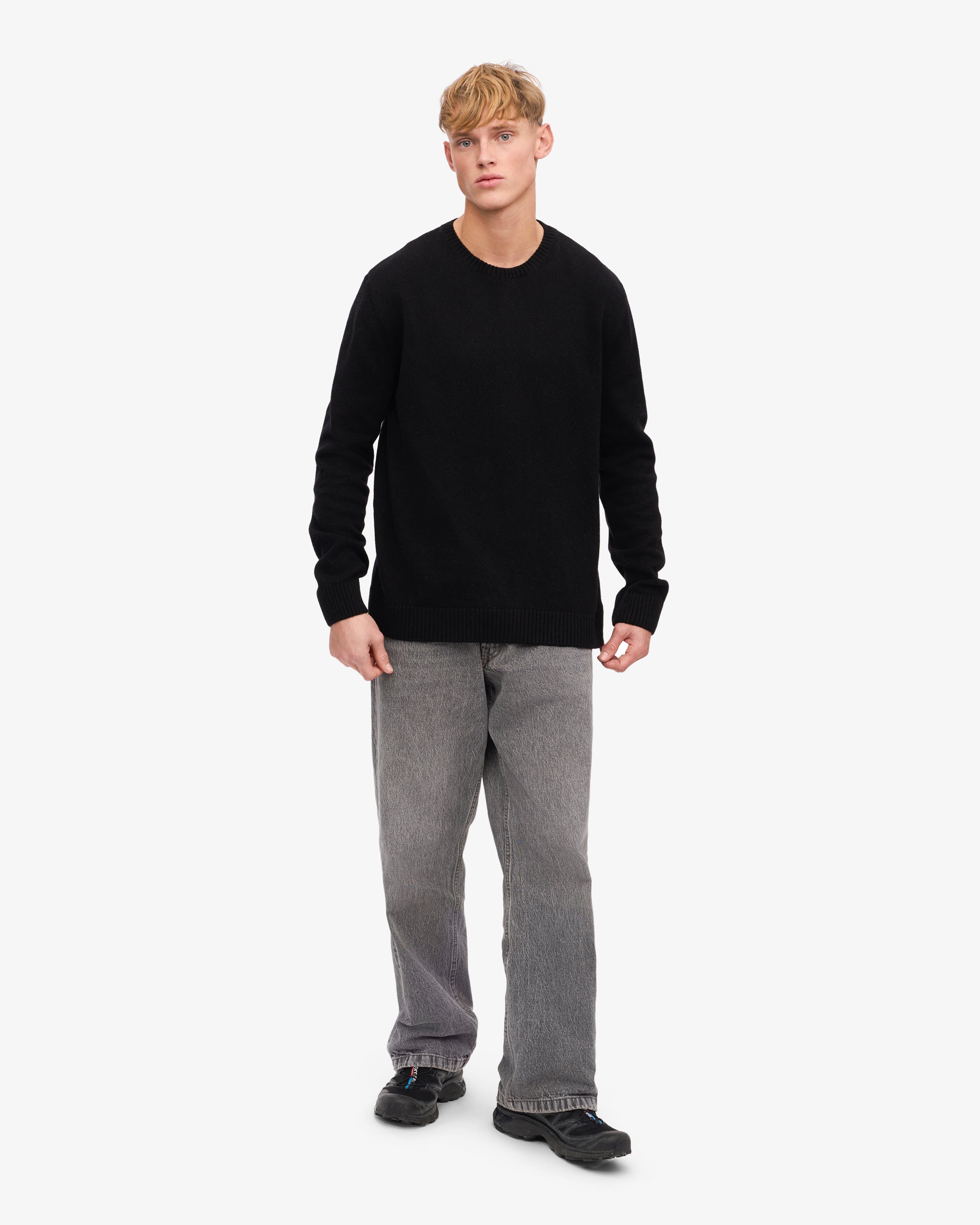 Classic Merino Wool Crew - Deep Black