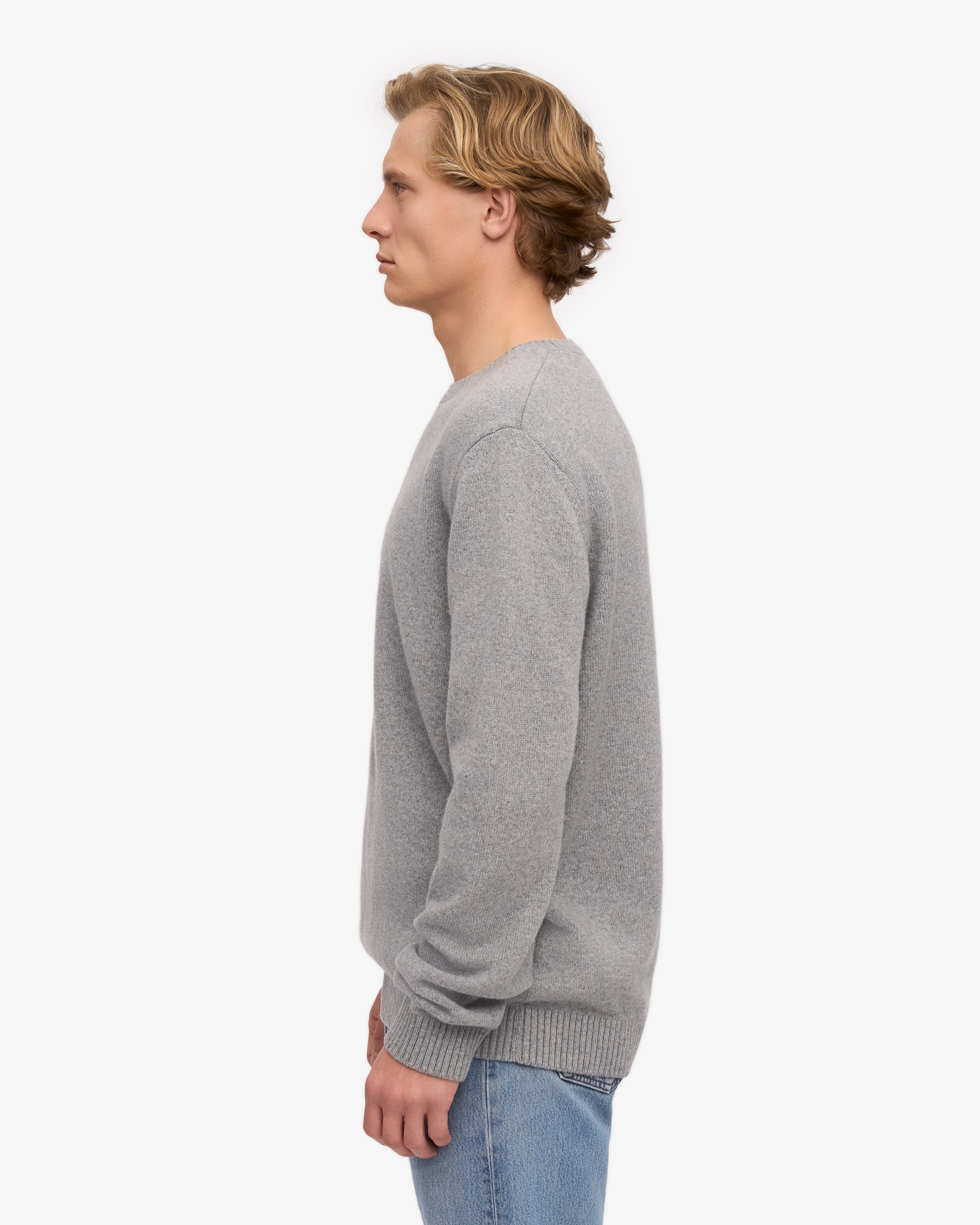 Classic Merino Wool Crew - Heather Grey