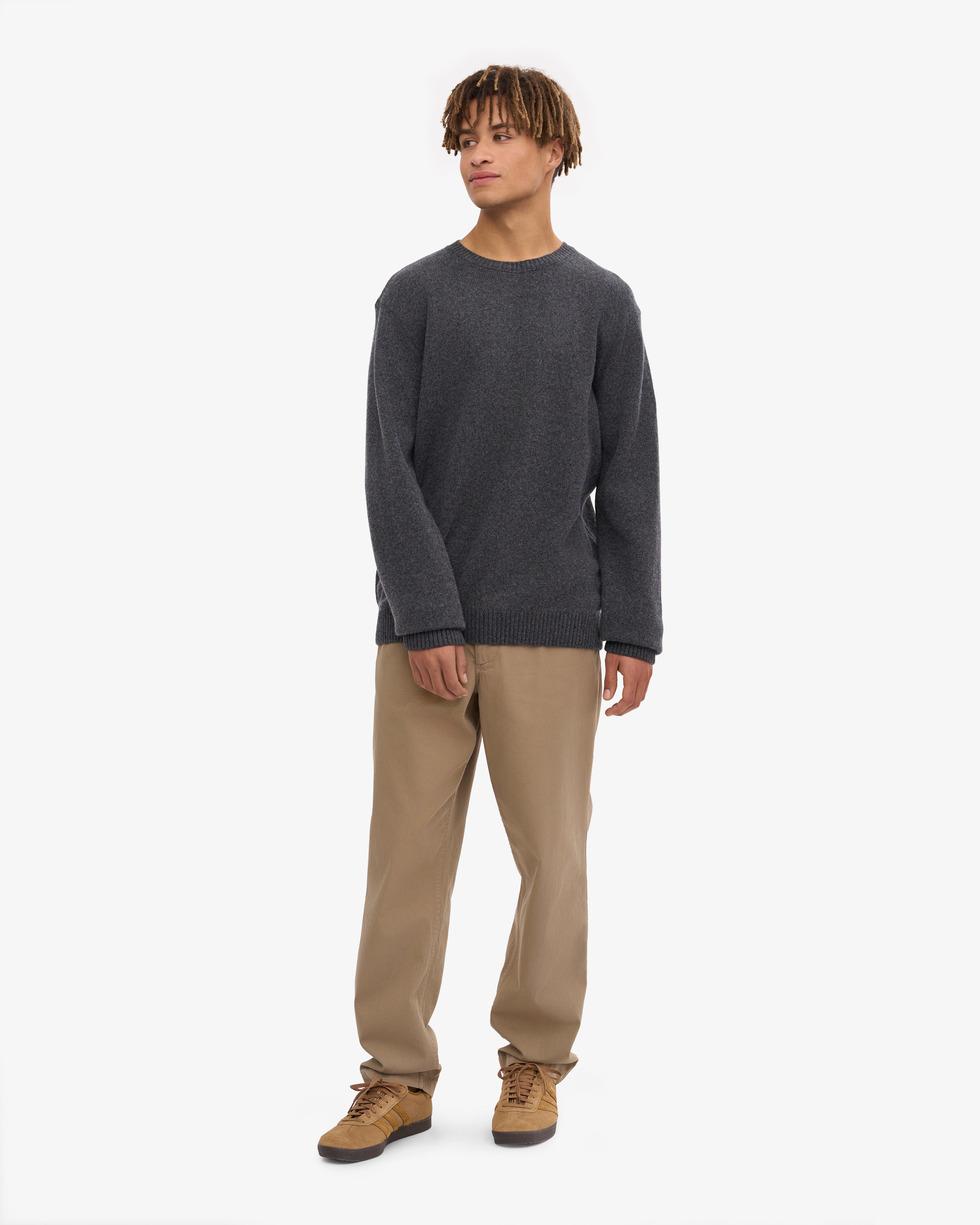 Classic Merino Wool Crew - Lava Grey
