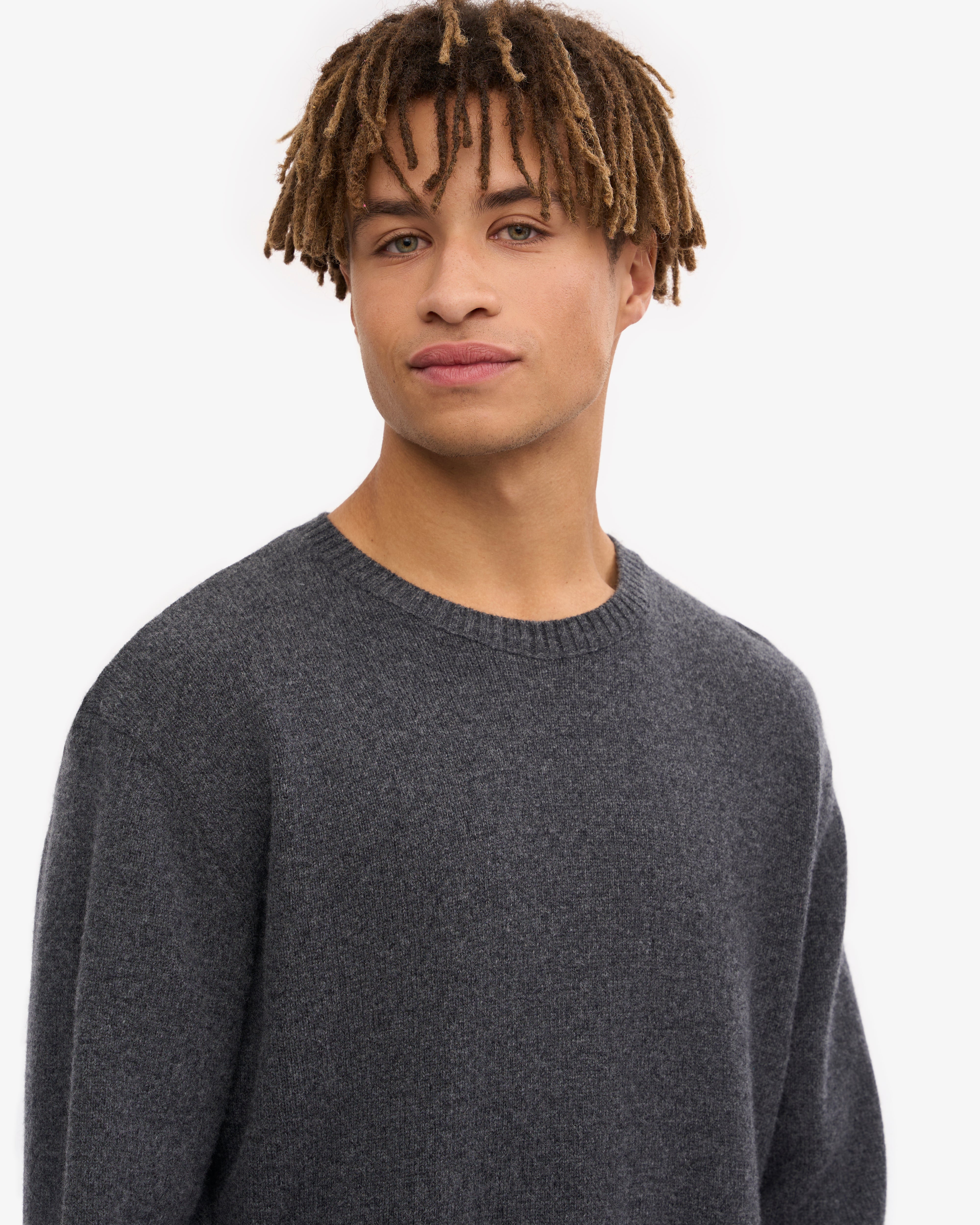 Classic Merino Wool Crew - Lava Grey