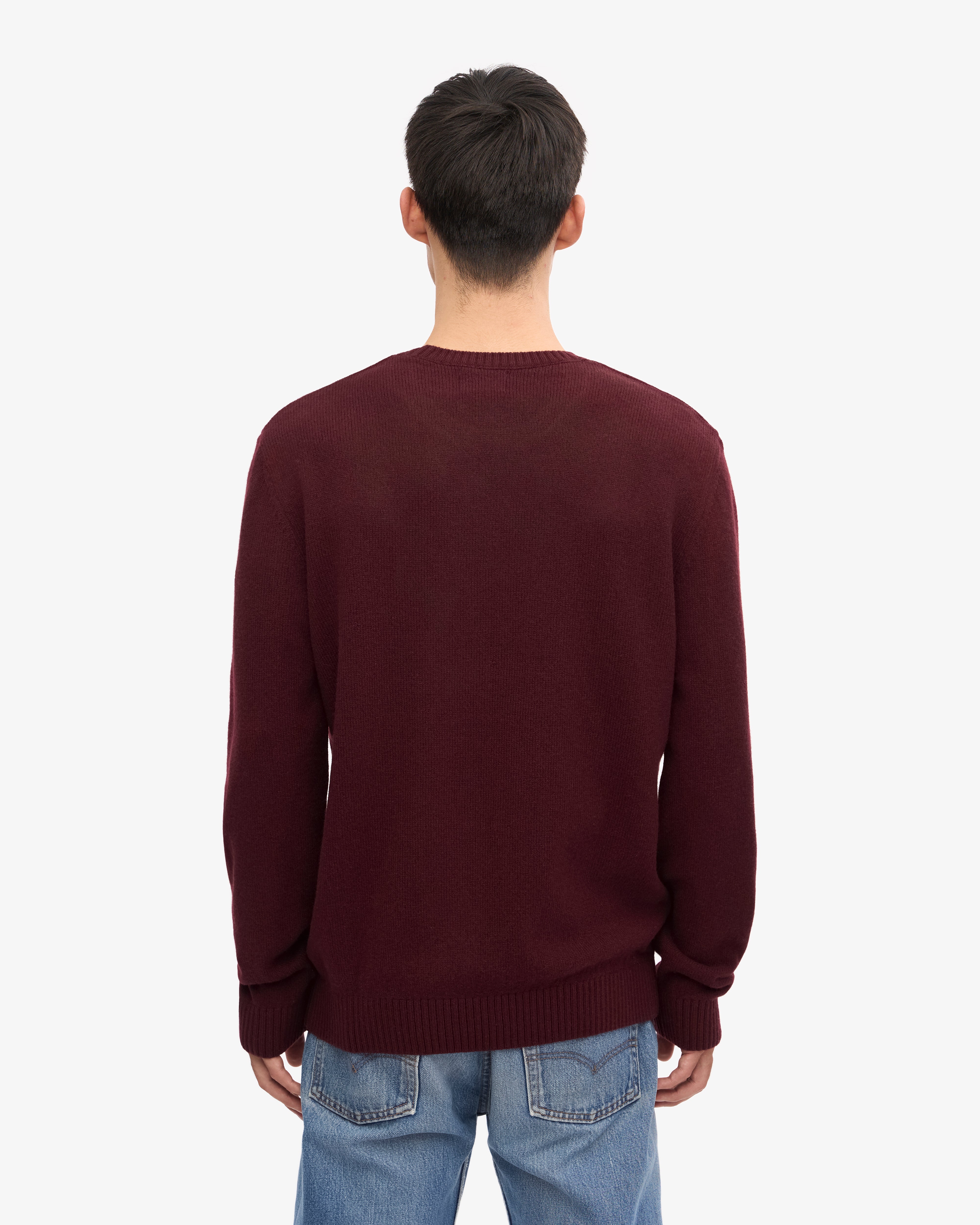 Classic Merino Wool Crew - Oxblood Red