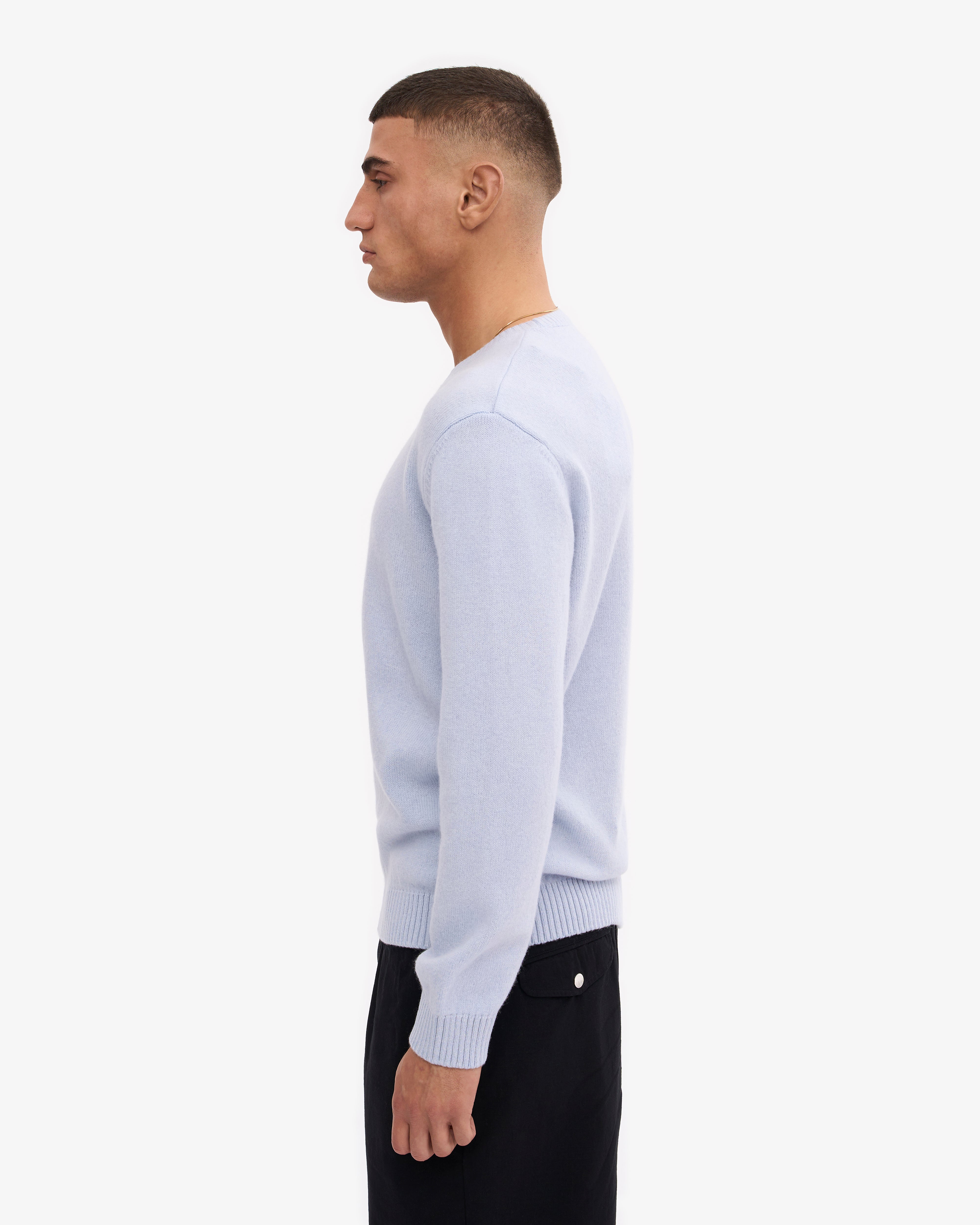 Classic Merino Wool Crew - Polar Blue