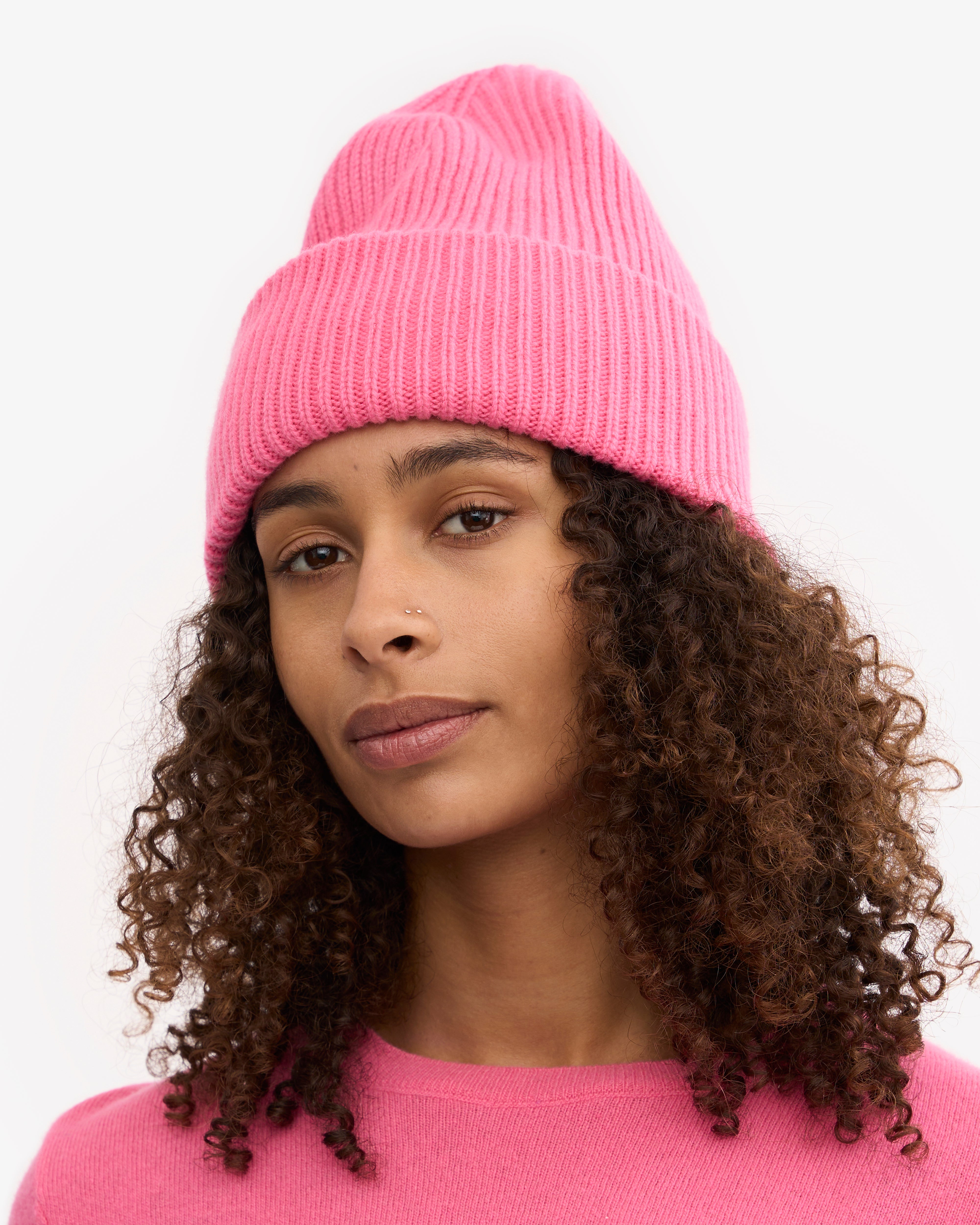 Merino Wool Hat - Bubblegum Pink