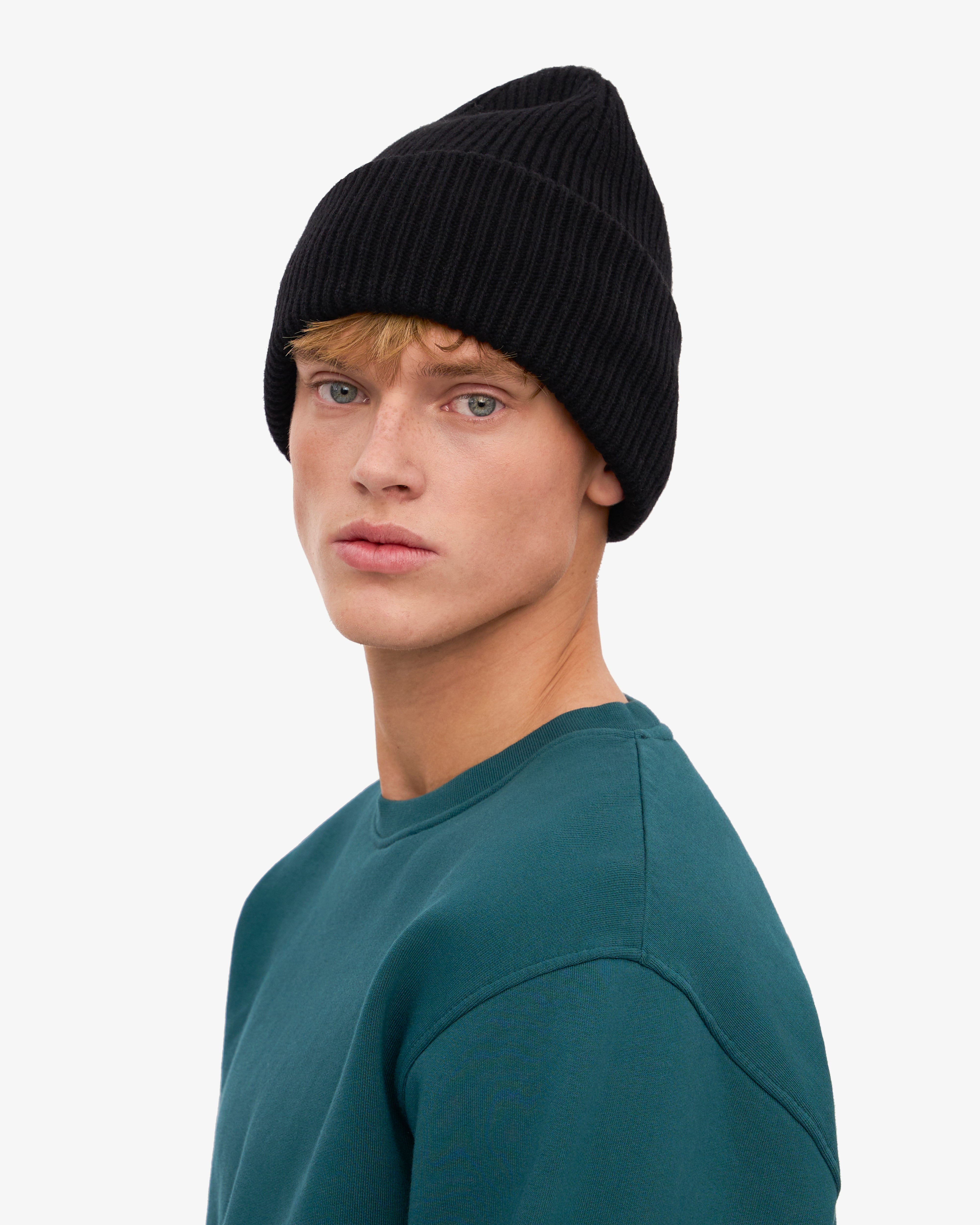 Merino Wool Hat - Deep Black